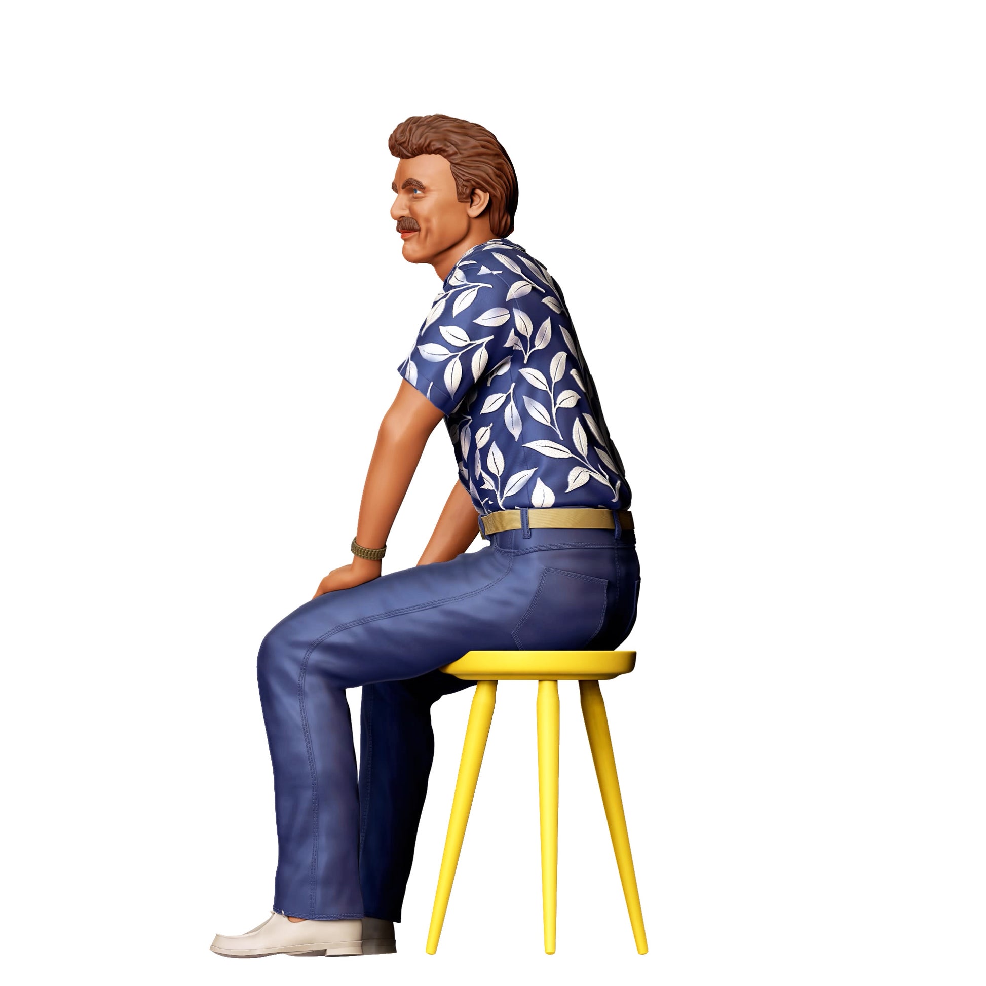 Diorama model building product photo 0: Sitting man in Hawaiian shirt - 80s character (Ref. No. 429)