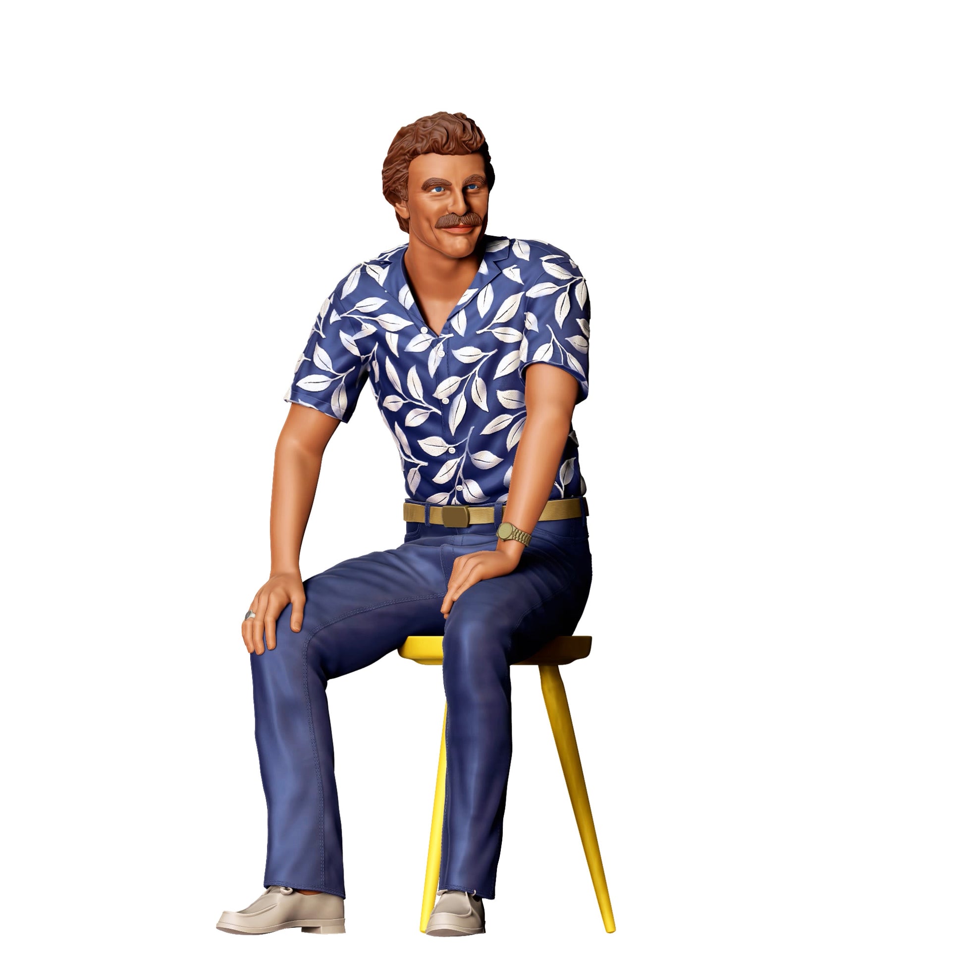 Diorama model building product photo 0: Sitting man in Hawaiian shirt - 80s character (Ref. No. 429)