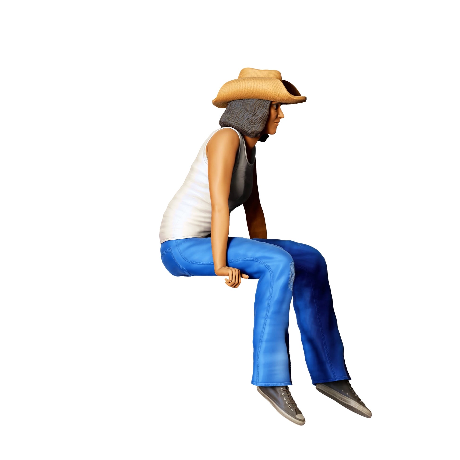 Diorama Modellbau Produktfoto 0: Menschen sitzen auf Auto - Frau 1 (Ref. Nr. 349)