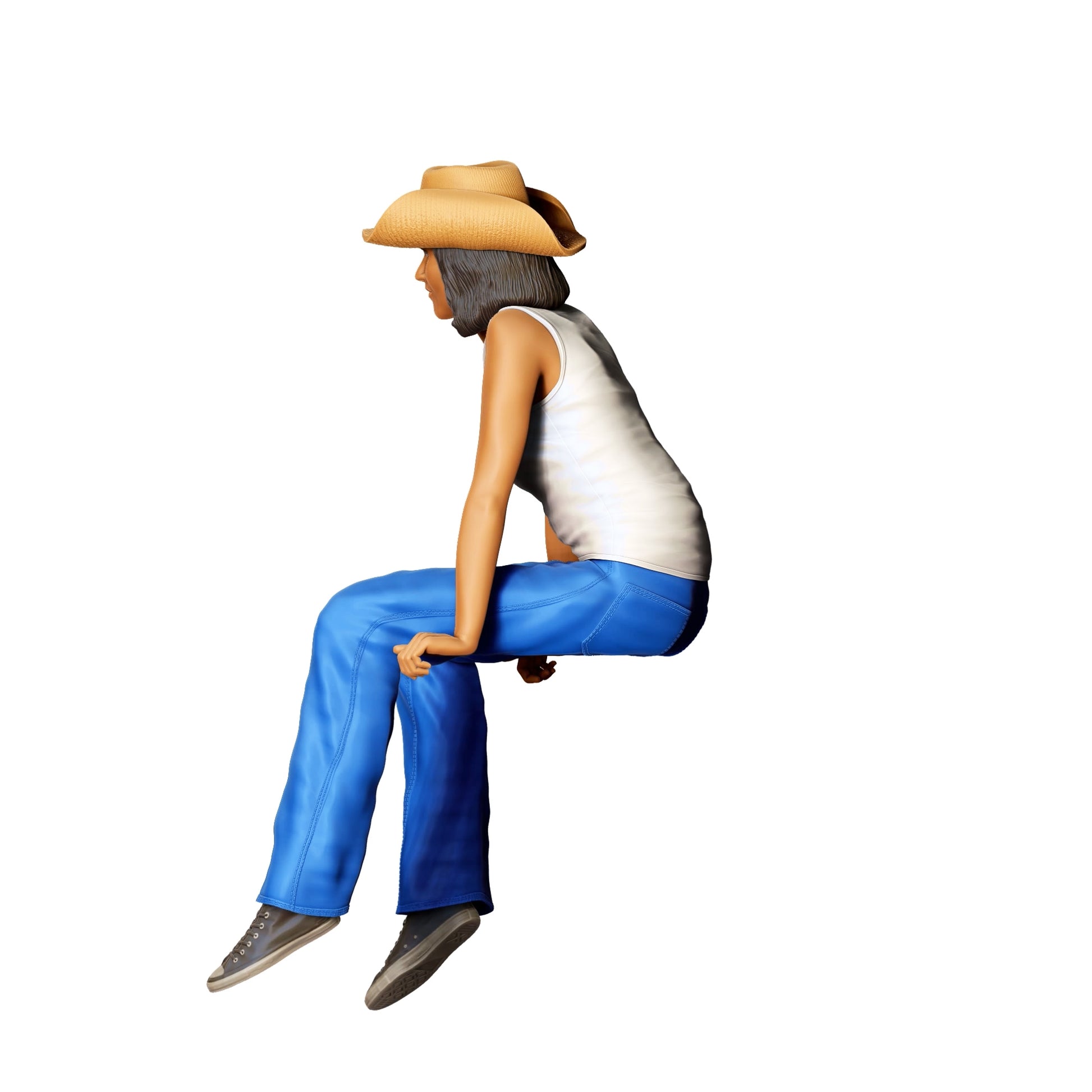 Diorama Modellbau Produktfoto 0: Menschen sitzen auf Auto - Frau 1 (Ref. Nr. 349)