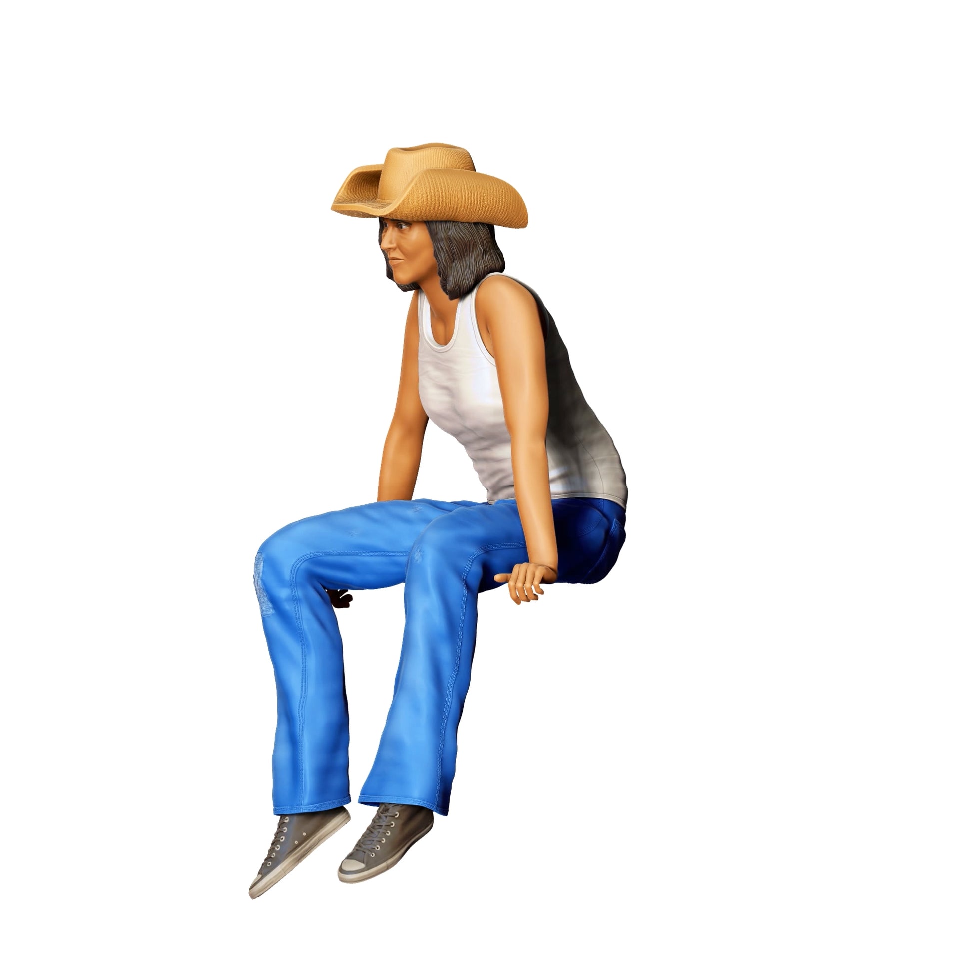 Diorama Modellbau Produktfoto 0: Menschen sitzen auf Auto - Frau 1 (Ref. Nr. 349)