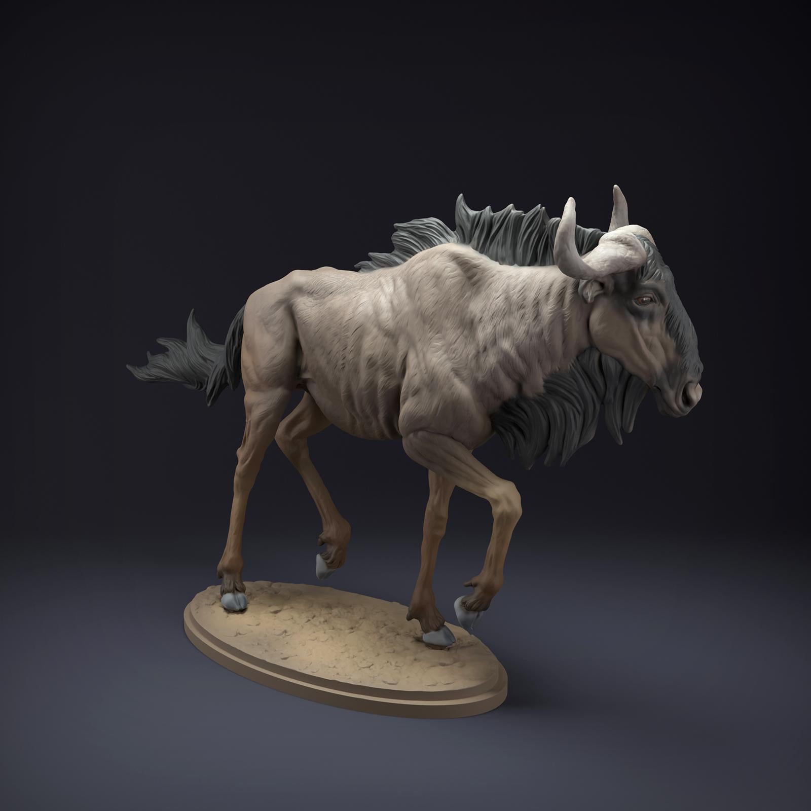Produktfoto Tier Figur Diorama, Modellbau: 0: Tiere der Savanne Figur: Gnu – Wildtier Miniatur für Dioramen und Modellbau (Ref 01_01_84)