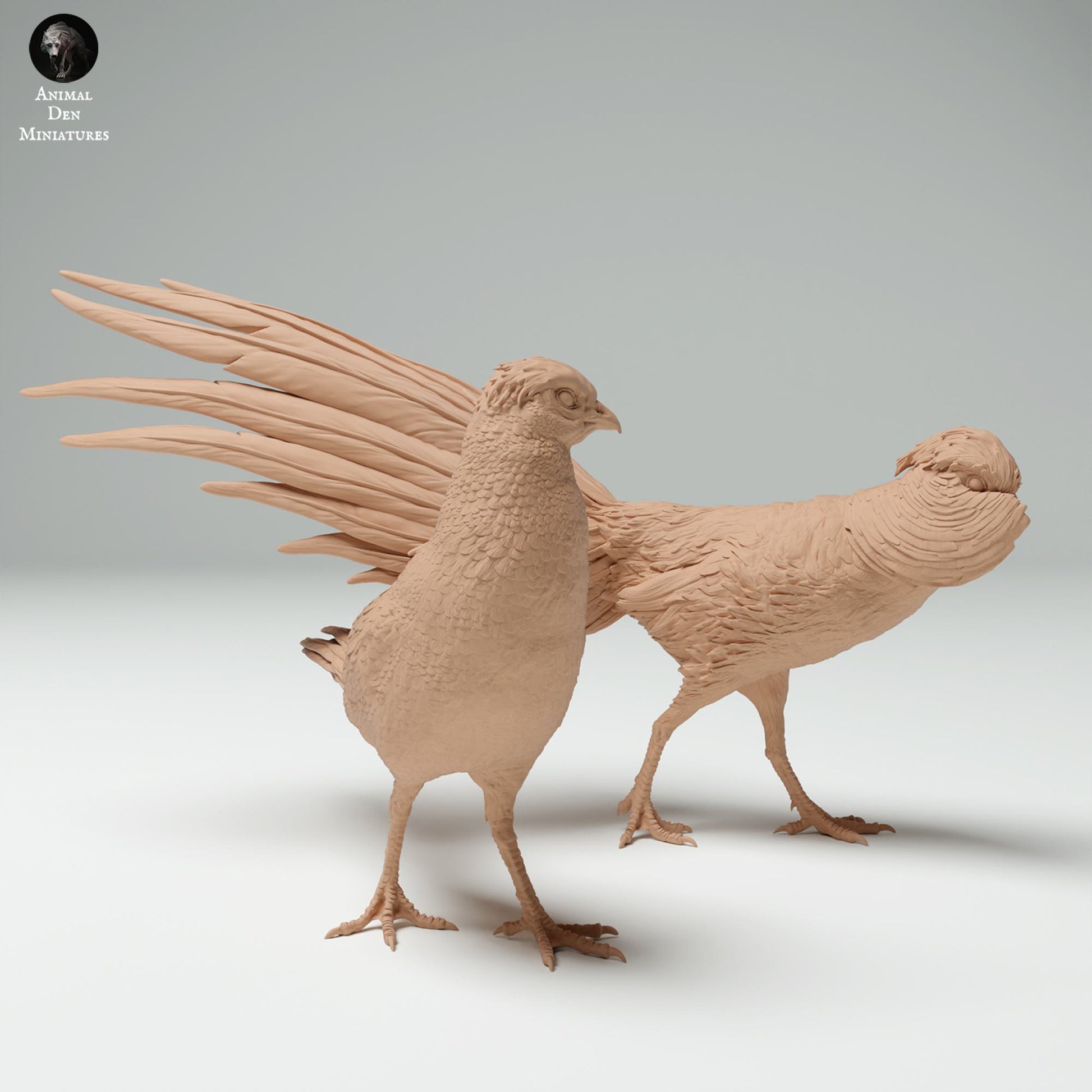 Produktfoto Tier Figur Diorama, Modellbau: 0: Wildtier Figuren: Goldfasan Männchen und Weibchen (Ref 25_02_04)