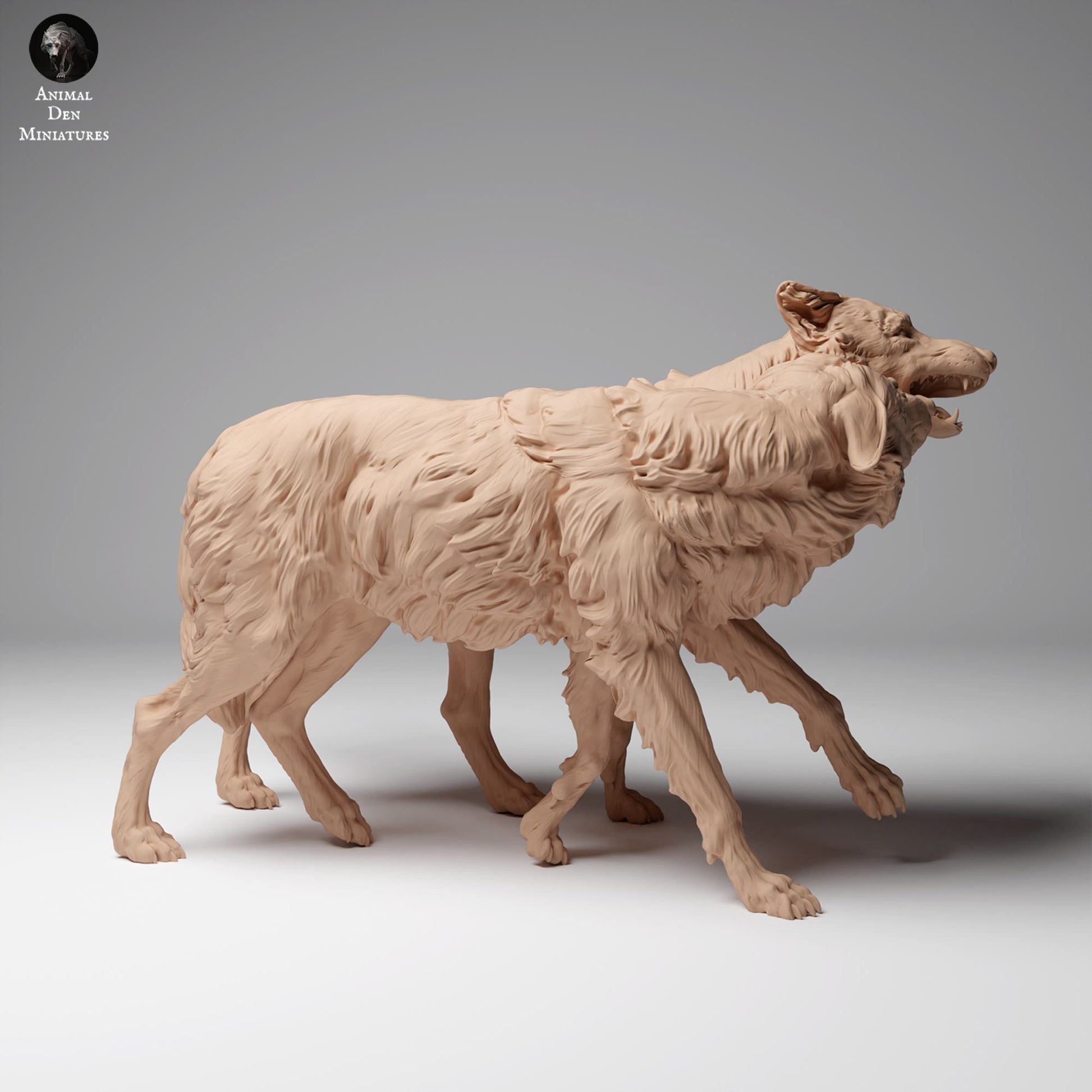 Produktfoto Tier Figur Diorama, Modellbau: 0: Wildtier Figuren: Mongolische Wölfe im Spiel (Ref 24_12_05)