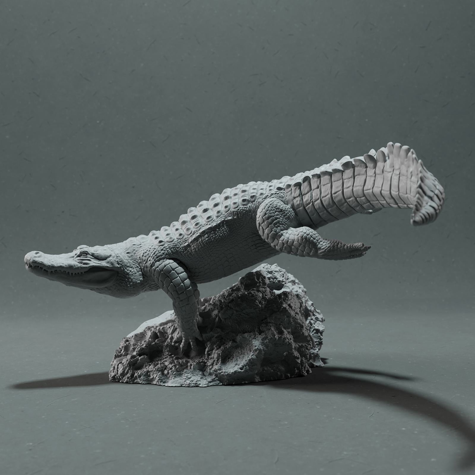 Product photo Animal Figure Diorama, Model Building: 0: Wildlife Figure: Swimming American Alligator (Ref 01_01_44)