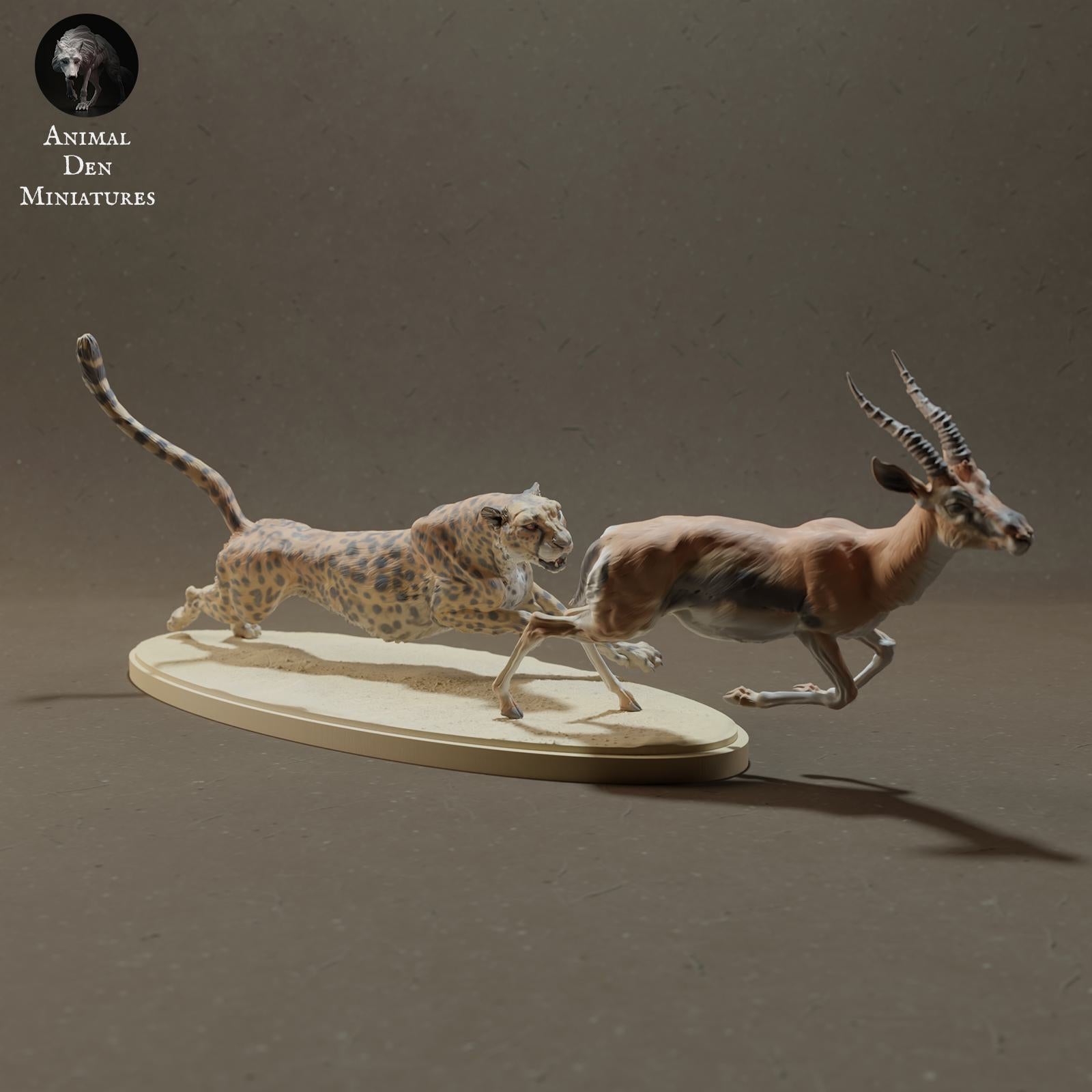 Produktfoto Tier Figur Diorama, Modellbau: 0: Tiere der Savanne Figur: jagender Gepard auf Thomson-Gazelle (Ref 01_01_43)