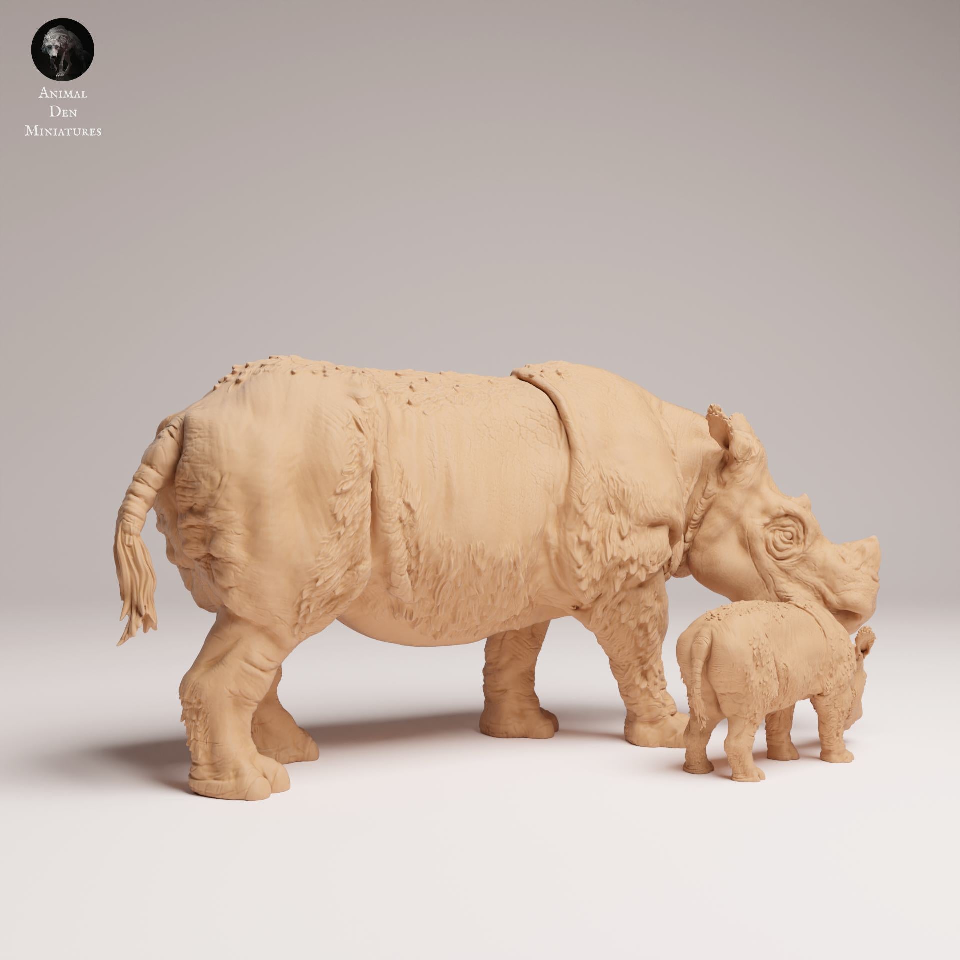 Produktfoto Tier Figur Diorama, Modellbau: 0: Wildtier Figur: Sumatra-Nashorn – Weibchen mit Kalb (Ref 25_03_05)
