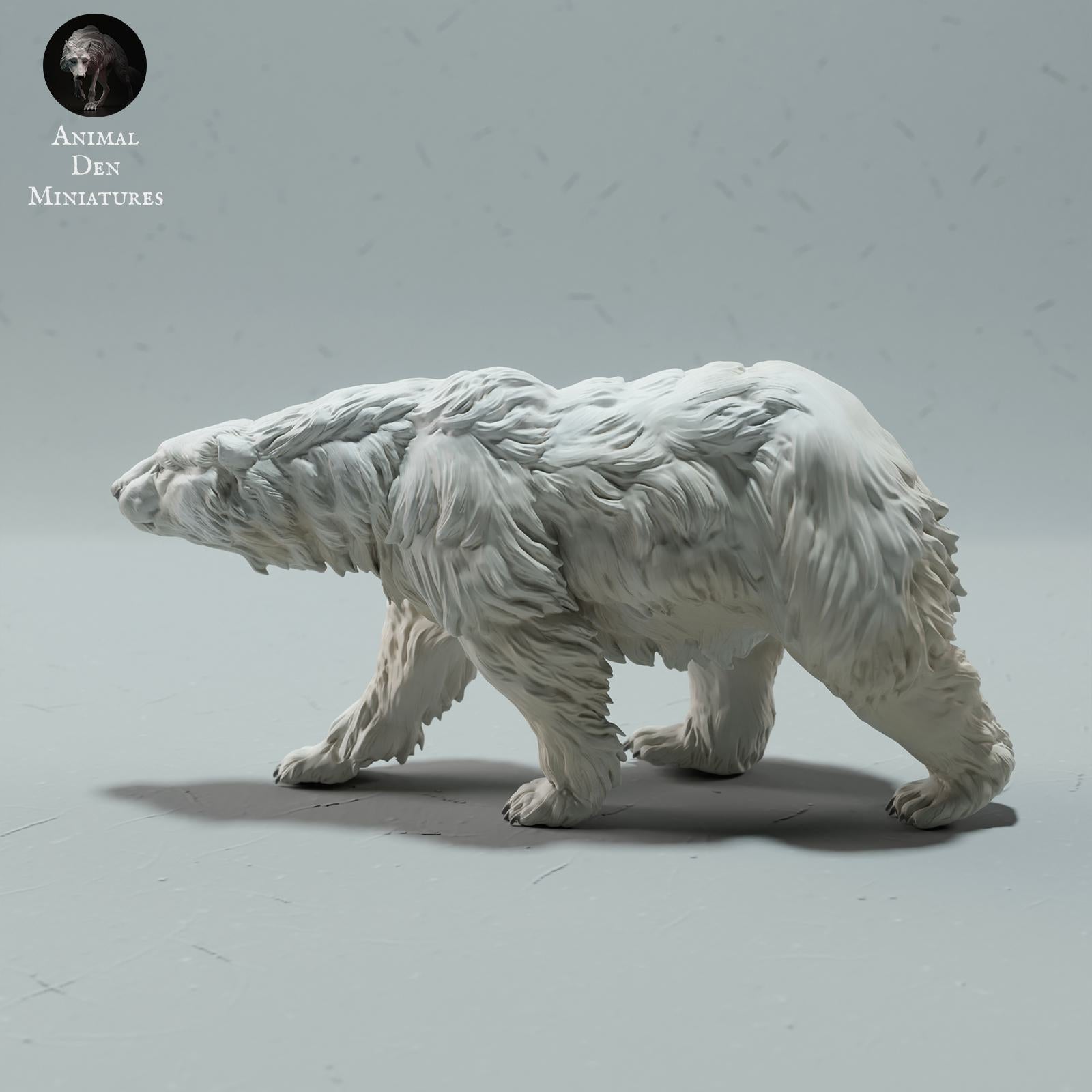 Zdjęcie produktu Figurki zwierząt Diorama, Modelarstwo: 0: Figurki dzikich zwierząt: idący niedźwiedź polarny – Polar Bear (Ref 01_01_24)