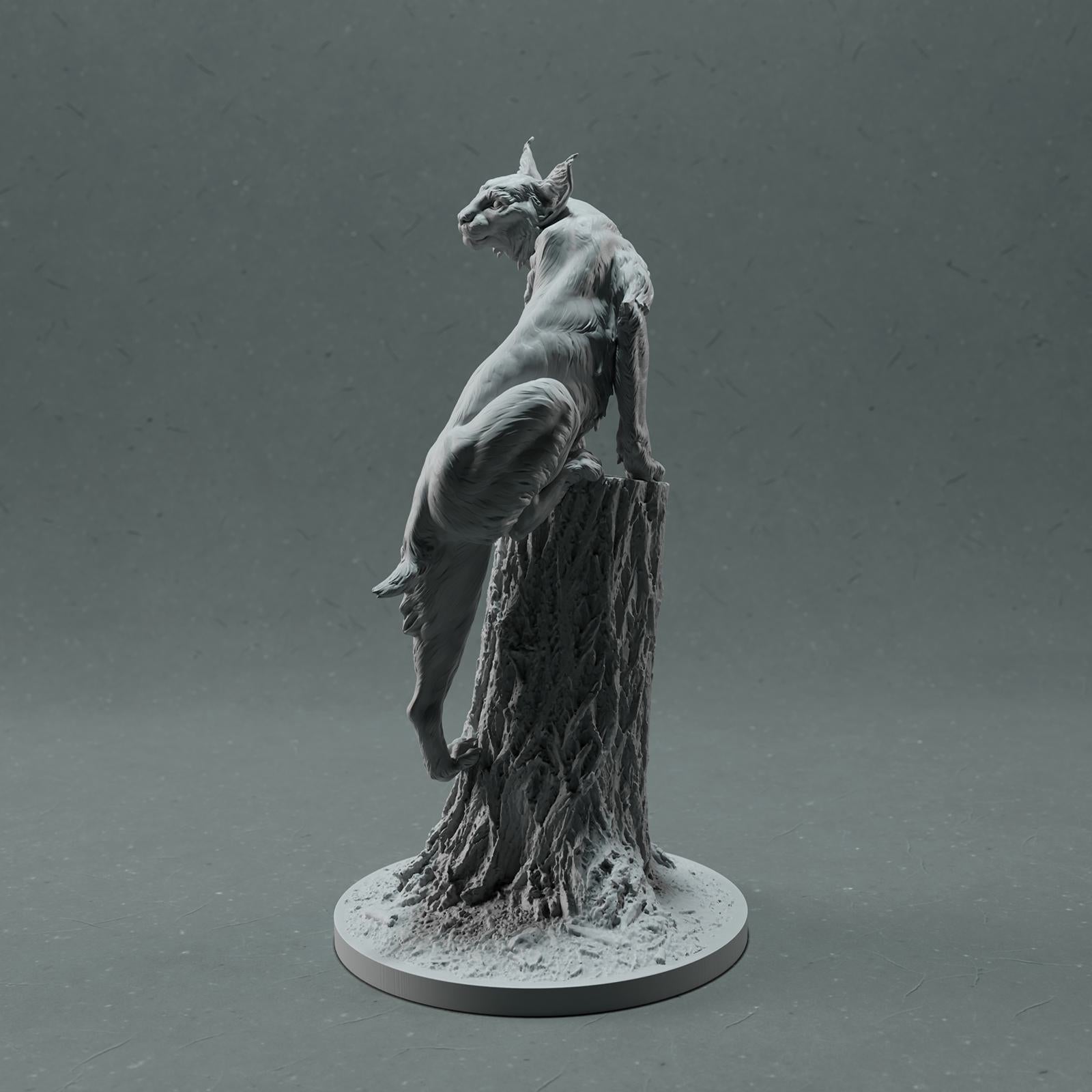 Zdjęcie produktu Figurki zwierzęcia Diorama, Modelarstwo: 0: Figurki dzikich zwierząt: Ryś na drzewie – Bobcat (Ref 01_01_30)