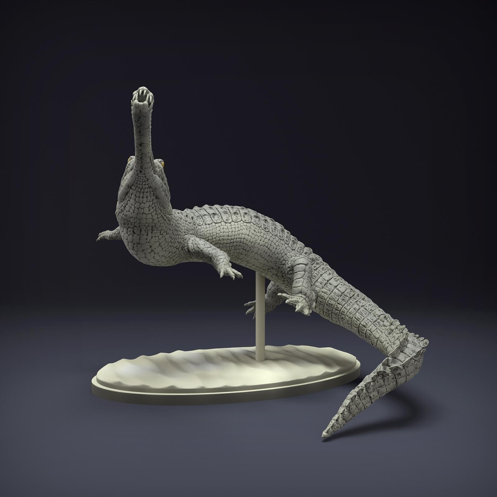 Produktfoto Tier Figur Diorama, Modellbau: 0: Dschungel Tier Figur: schwimmender Gangesgavial (Ref 01_01_79)