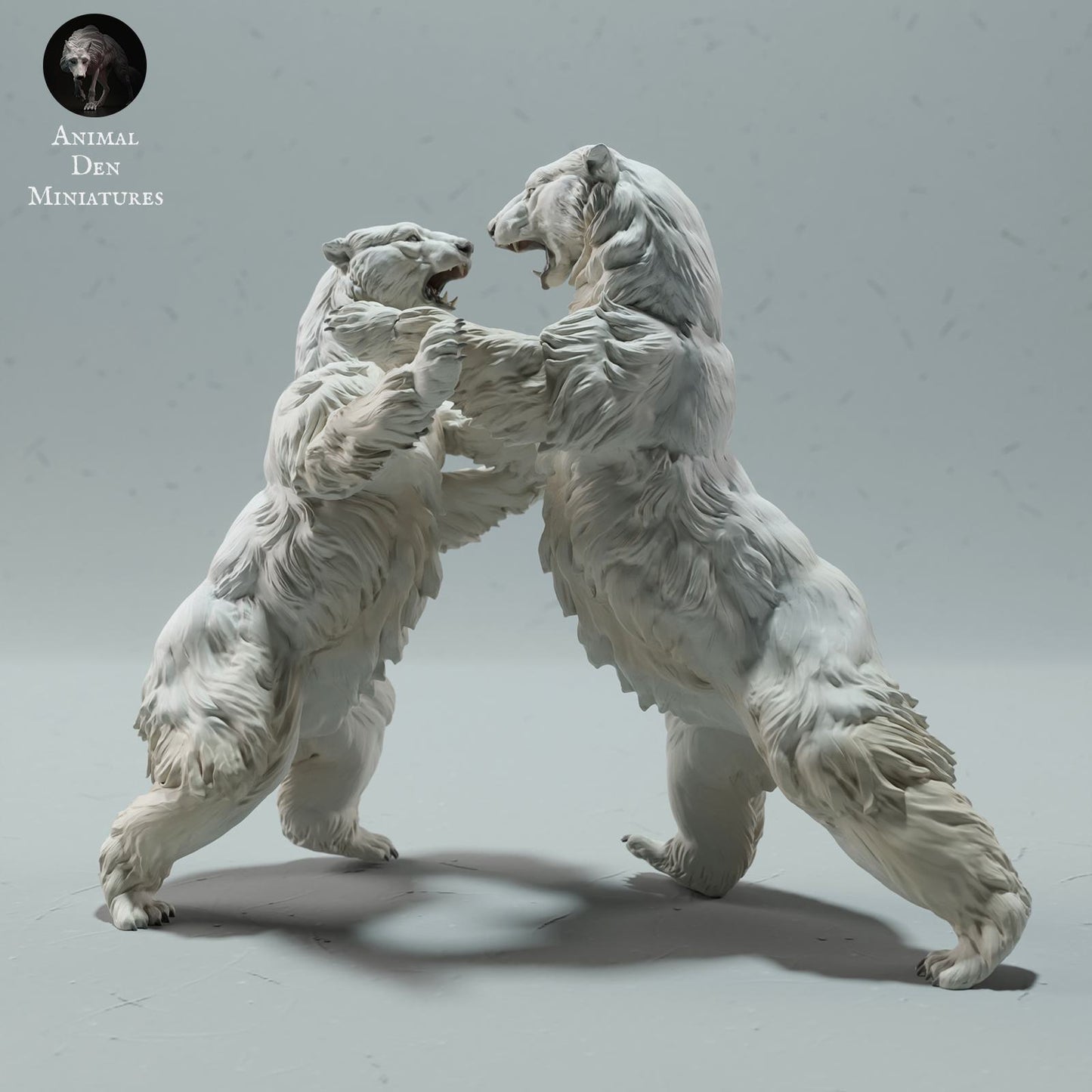 Produktové foto zvířecí figurky dioráma, modelářství: 0: divoká zvířecí figurka: bojující lední medvědi – Polar Bear Duo (Ref 01_01_25)