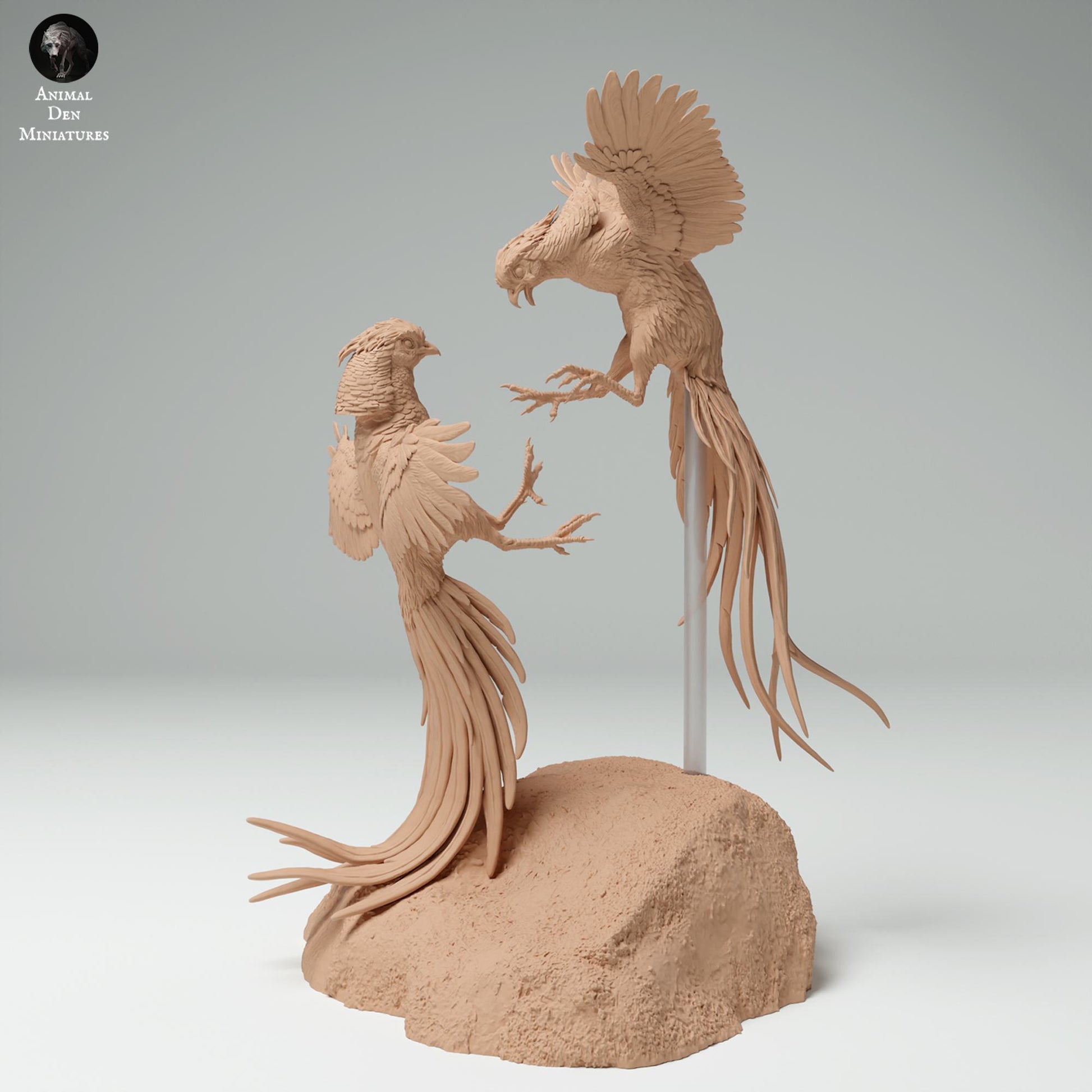 Produktfoto Tier Figur Diorama, Modellbau: 0: Wildtier Figur: kämpfende Goldfasanen (Ref 25_02_03)
