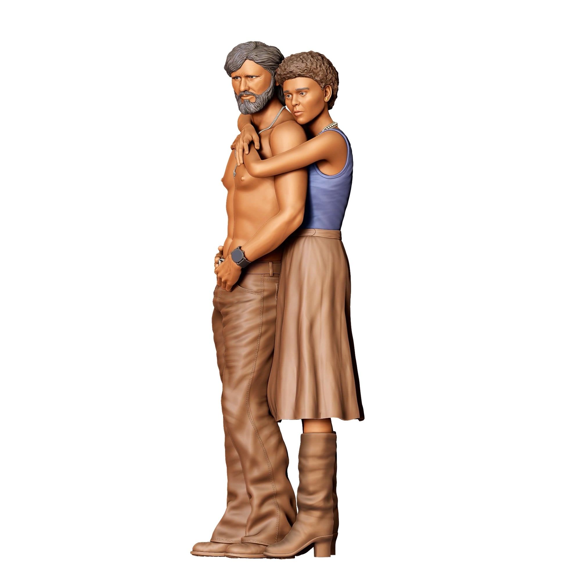 Product photo 0: Couple: Man embraced by woman with bare upper body