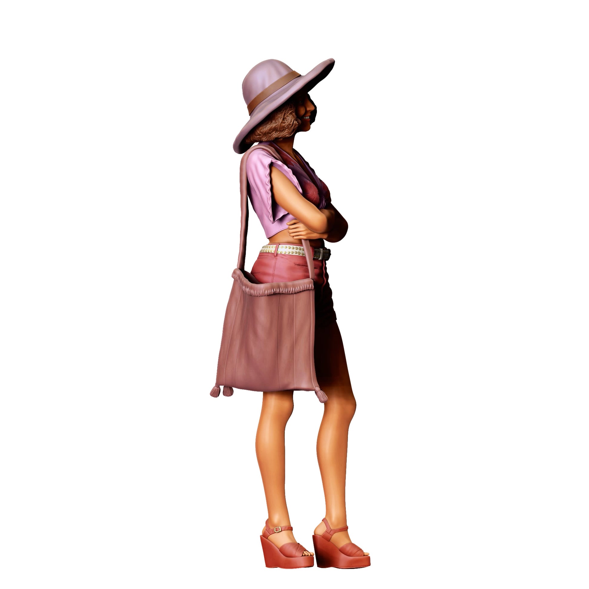 Diorama Modellbau Produktfoto 0: Frau mit Hut und Tasche – Figur in sommerlicher Kleidung (Ref. Nr. 426)