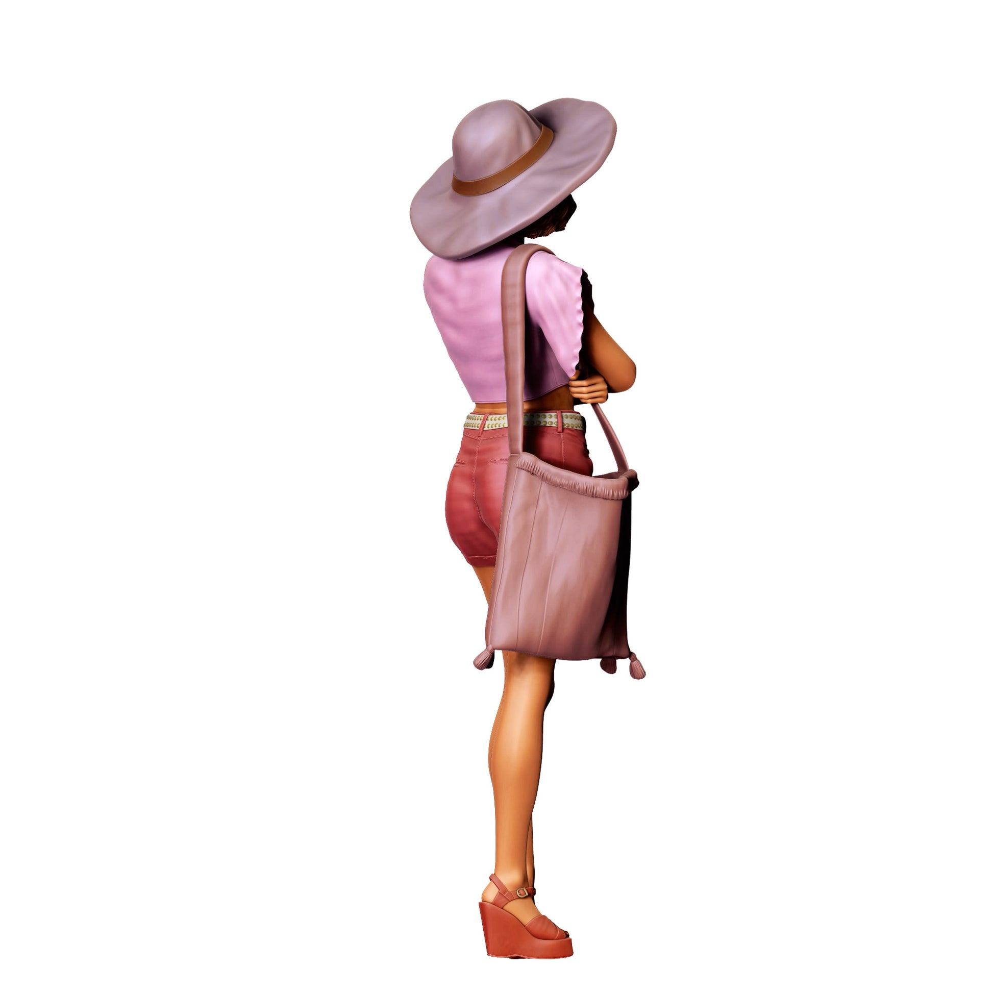 Diorama Modellbau Produktfoto 0: Frau mit Hut und Tasche – Figur in sommerlicher Kleidung (Ref. Nr. 426)