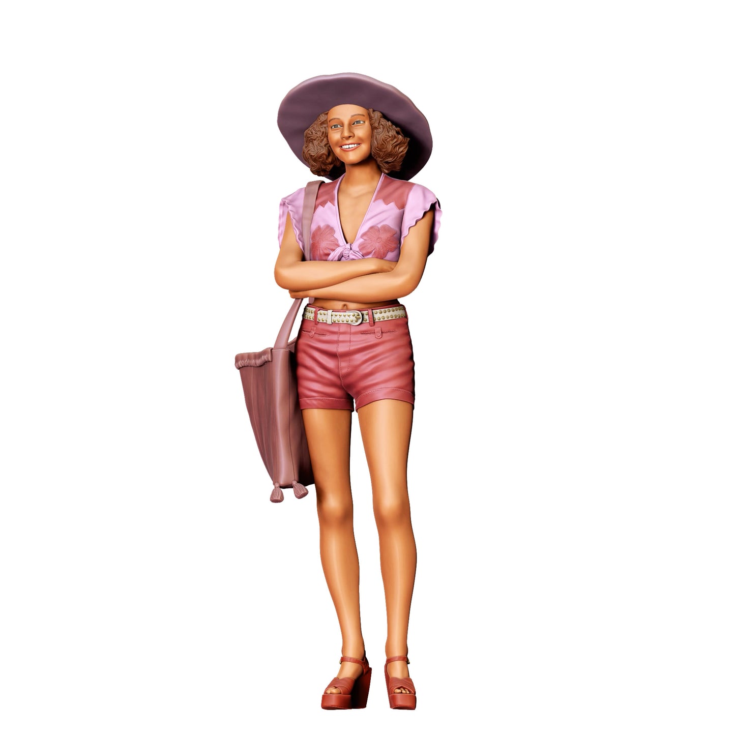 Diorama Modellbau Produktfoto 0: Frau mit Hut und Tasche – Figur in sommerlicher Kleidung (Ref. Nr. 426)