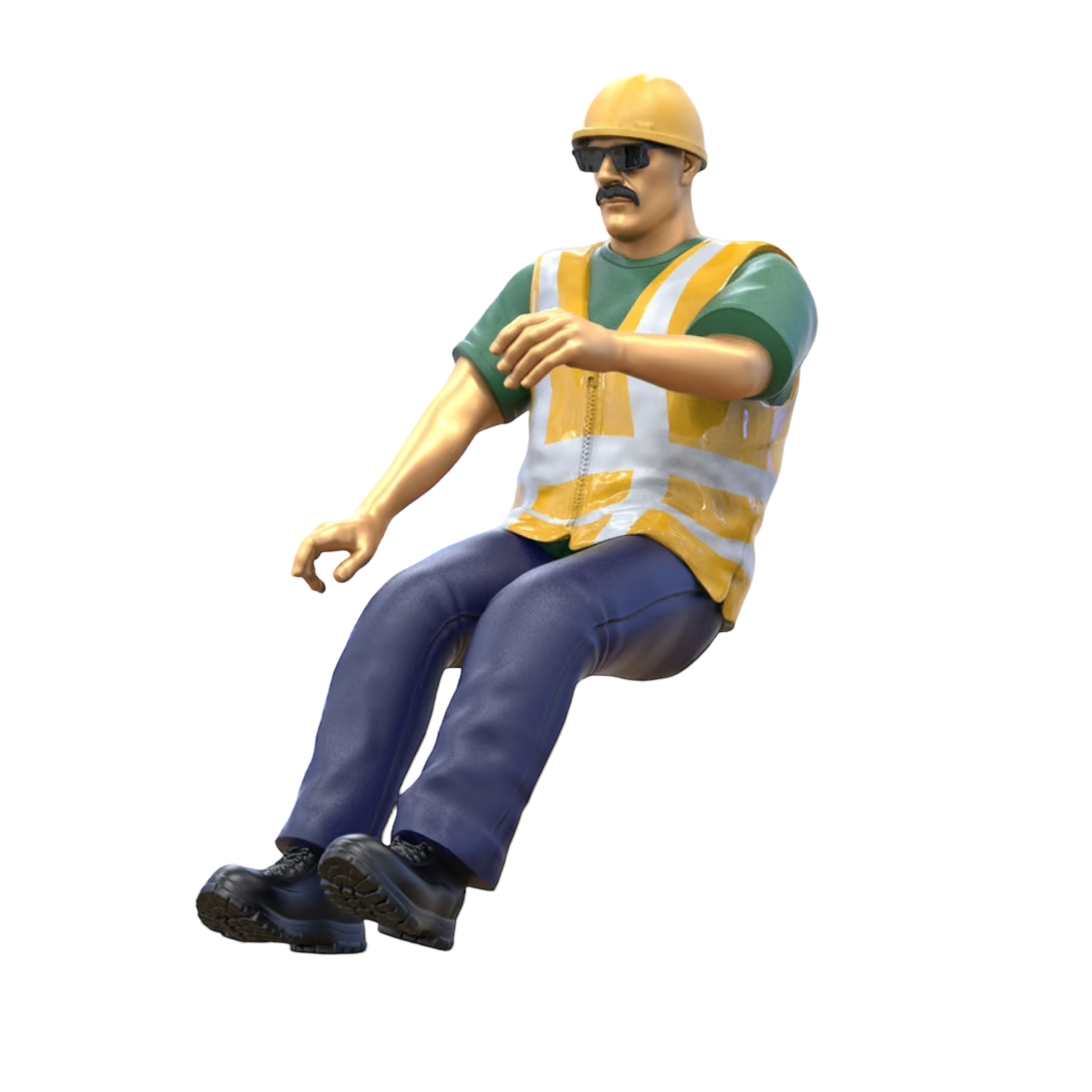 Product photo 0: Construction Worker Driver - With Helmet and Sunglasses - In Vehicle