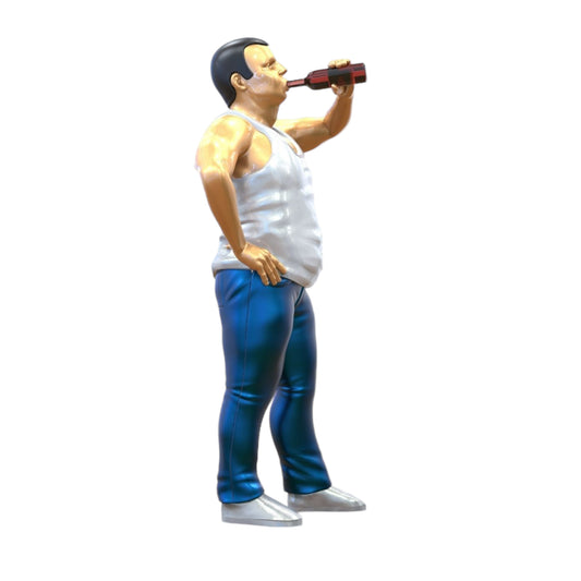 Produktfoto  0: Mann mit Bierflasche und Bierbauch