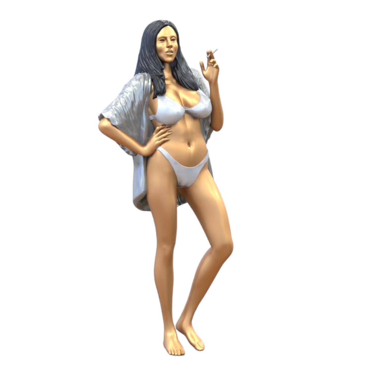 Produktfoto  0: Frau im Nachthemd mit Zigarette