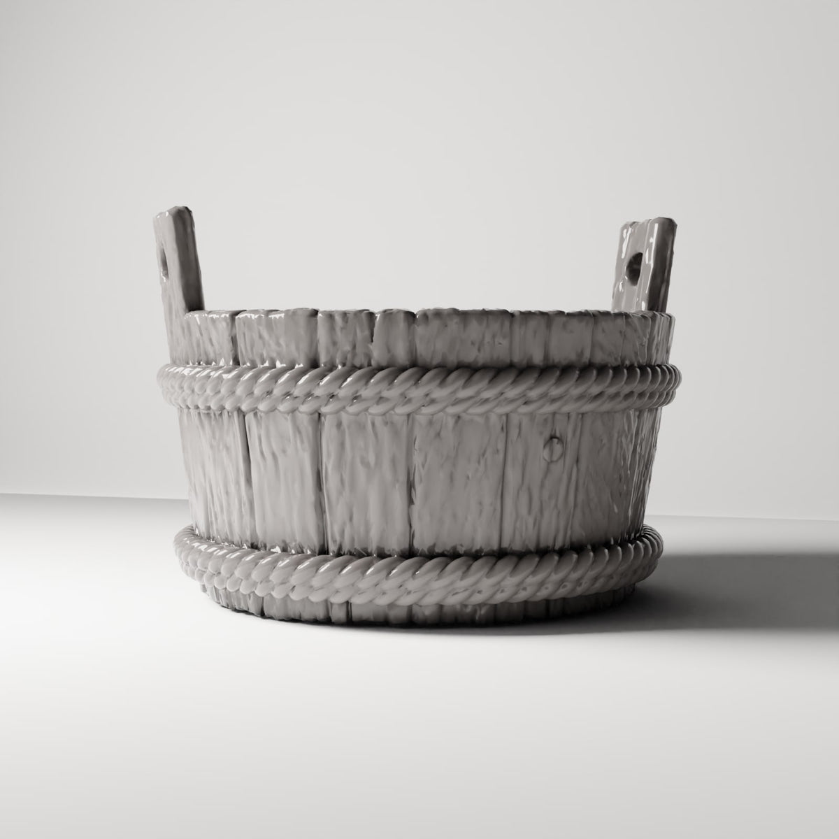 MyPortal 232 3: Diorama Lager & Markt: Rustikaler Holzeimer mit Griffen (Ref. 232D)