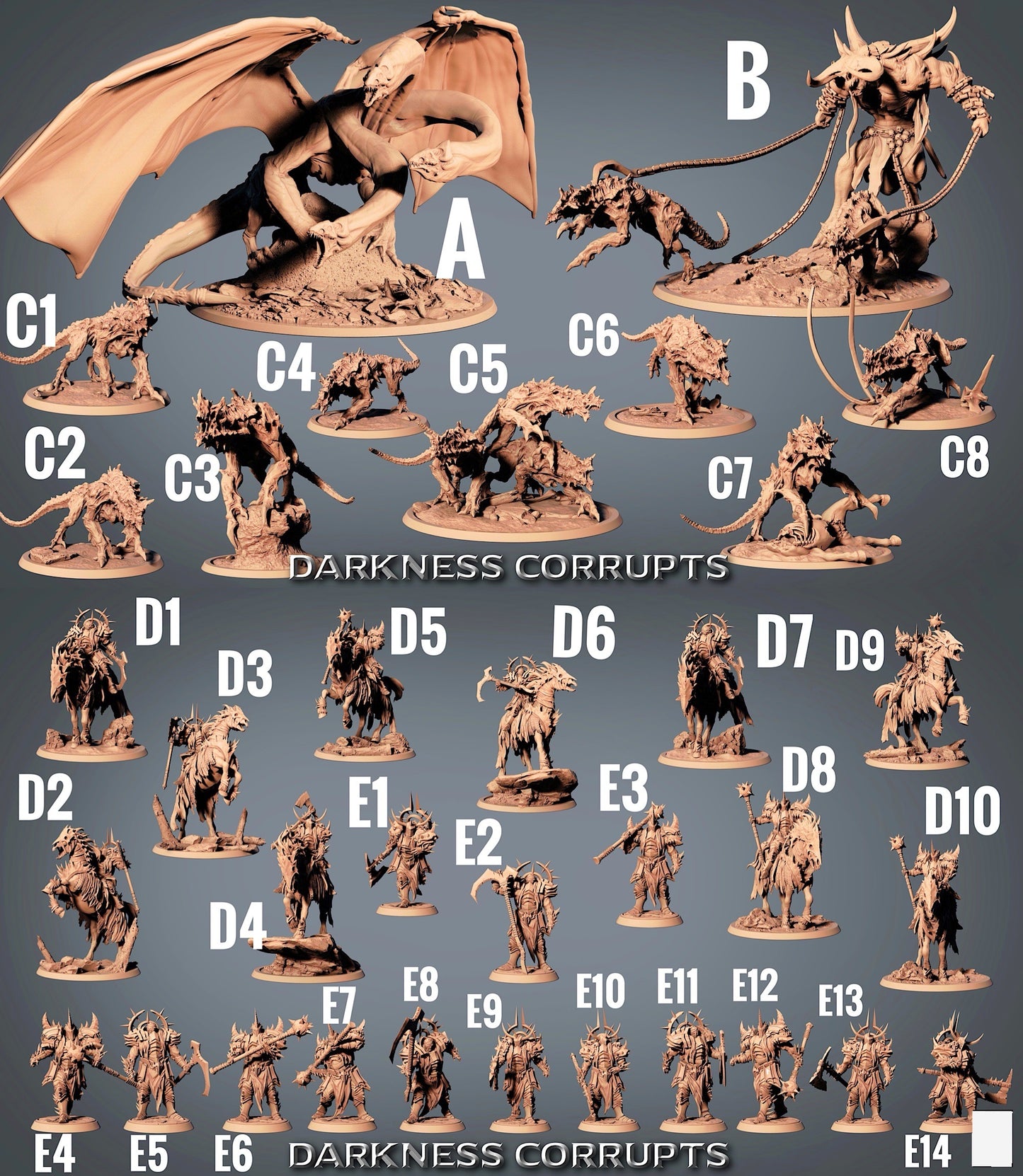 Εικόνα προϊόντος 3 από 3: Tabletop Μινιατούρα: Δαιμονικός Σκοτεινός Ιππότης Darknight με οδοντωτή λεπίδα - Διαφθαρμένος Παλίκαρος, Ιππότης της Κόλασης, Αρχηγός Στρατού και Ήρωας Εγγύς Μάχης για Wargaming, Skirmish και Dungeon-Crawler (23_07_E9)