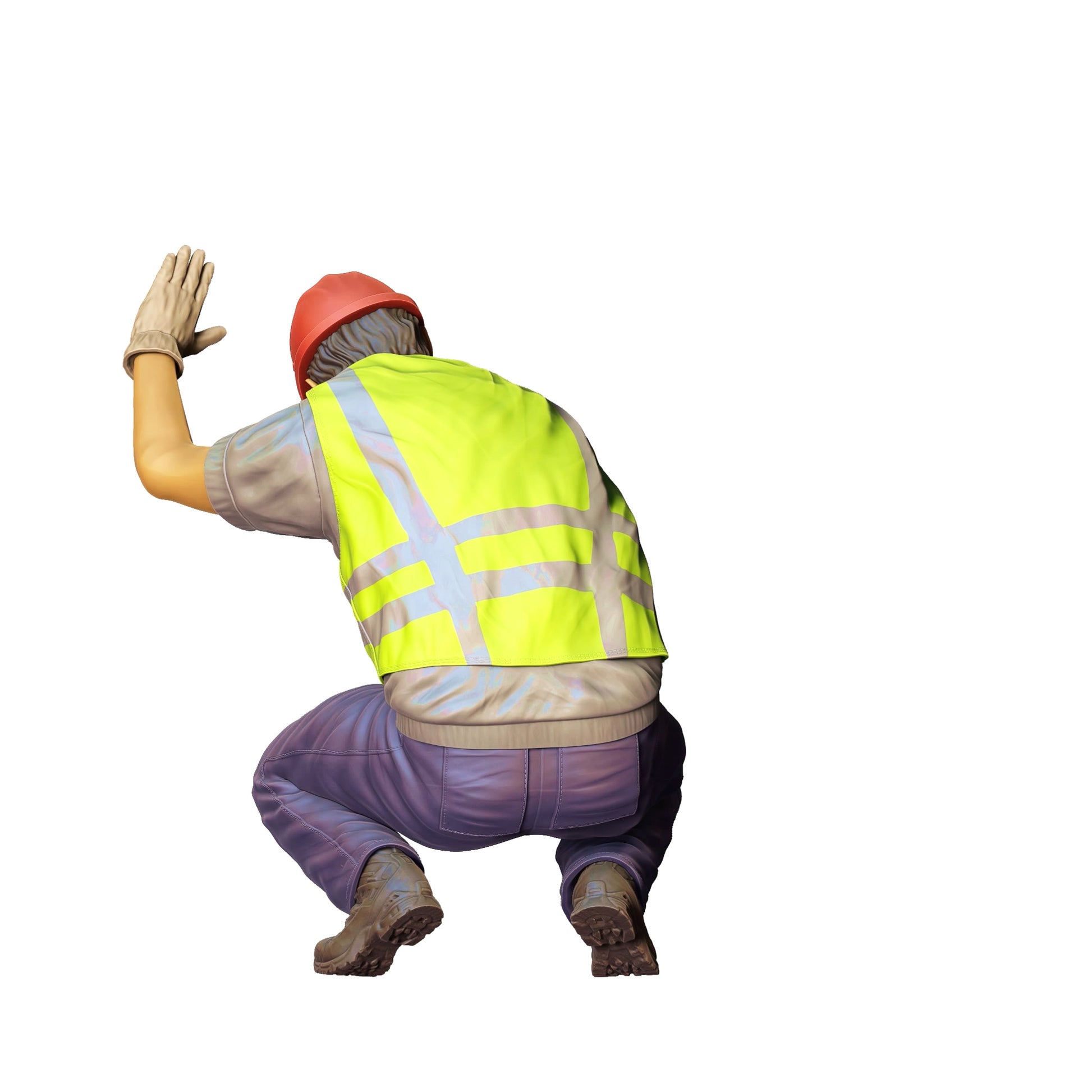 Produktfoto  0: Straßenarbeiter kniend mit Helm