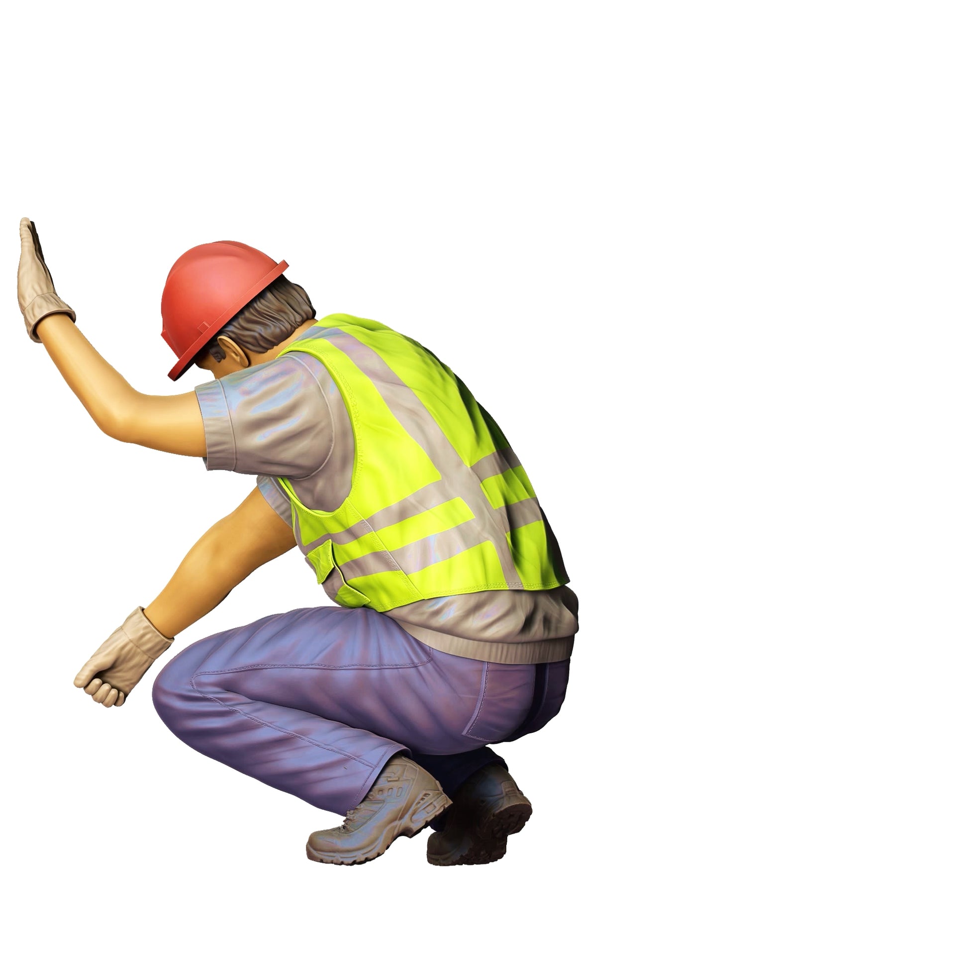 Produktfoto  0: Straßenarbeiter kniend mit Helm