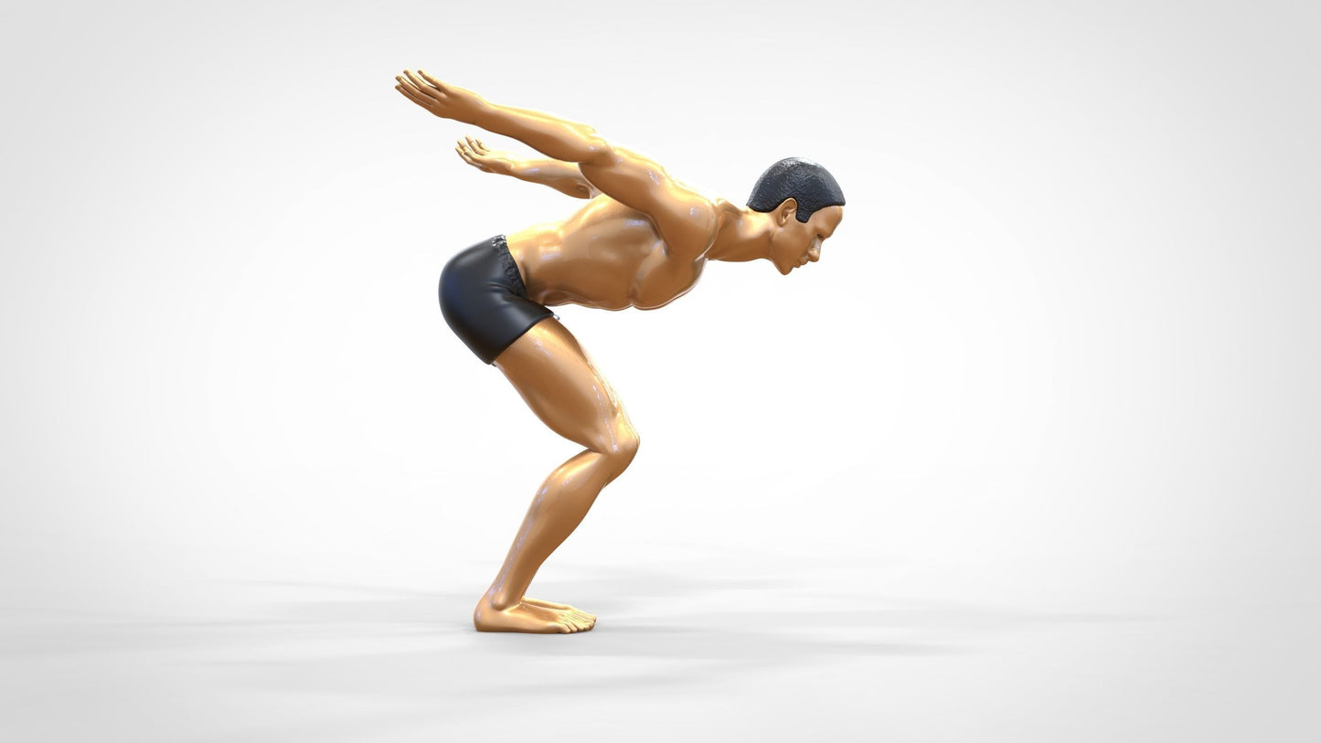 Miniatura Figura Nadador: Atleta prestes a saltar para a piscina (nº 250)