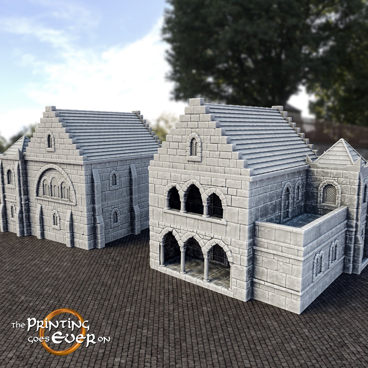 Produktová fotografie Tabletop 28mm Tisk pokračuje dál (TPGEO) 0: Středověký obytný dům B - Kamenná budova z lidského království Gonthan - Choditelný terén