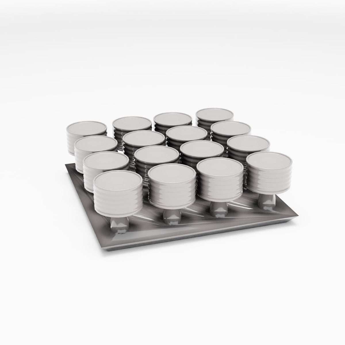 Foto prodotto diorama per modellismo 3: Diorama magazzino: lattine basse su pallet di trasporto (Rif. 263D)