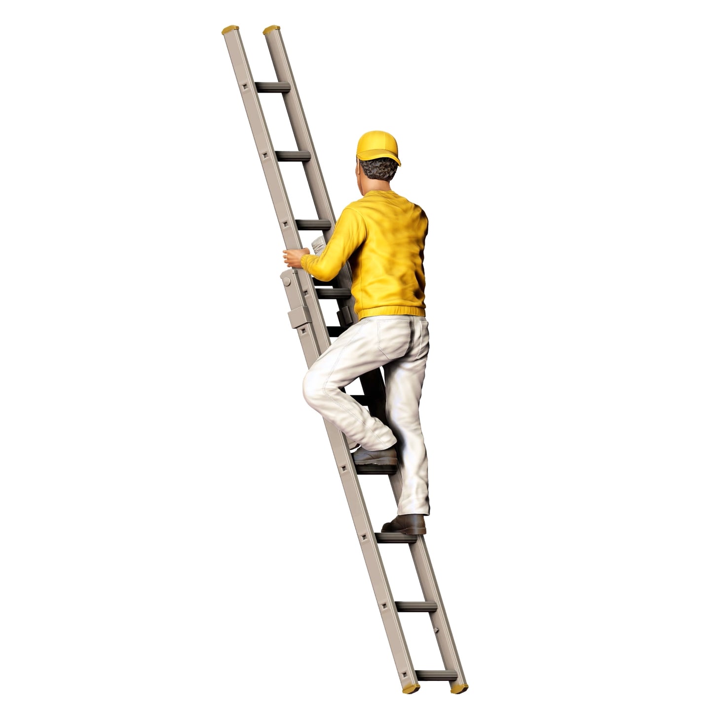 Miniatura figurka: Malíř/ Lakýrník s štětcem a kýblem - Řemeslník na žebříku (č. 277)