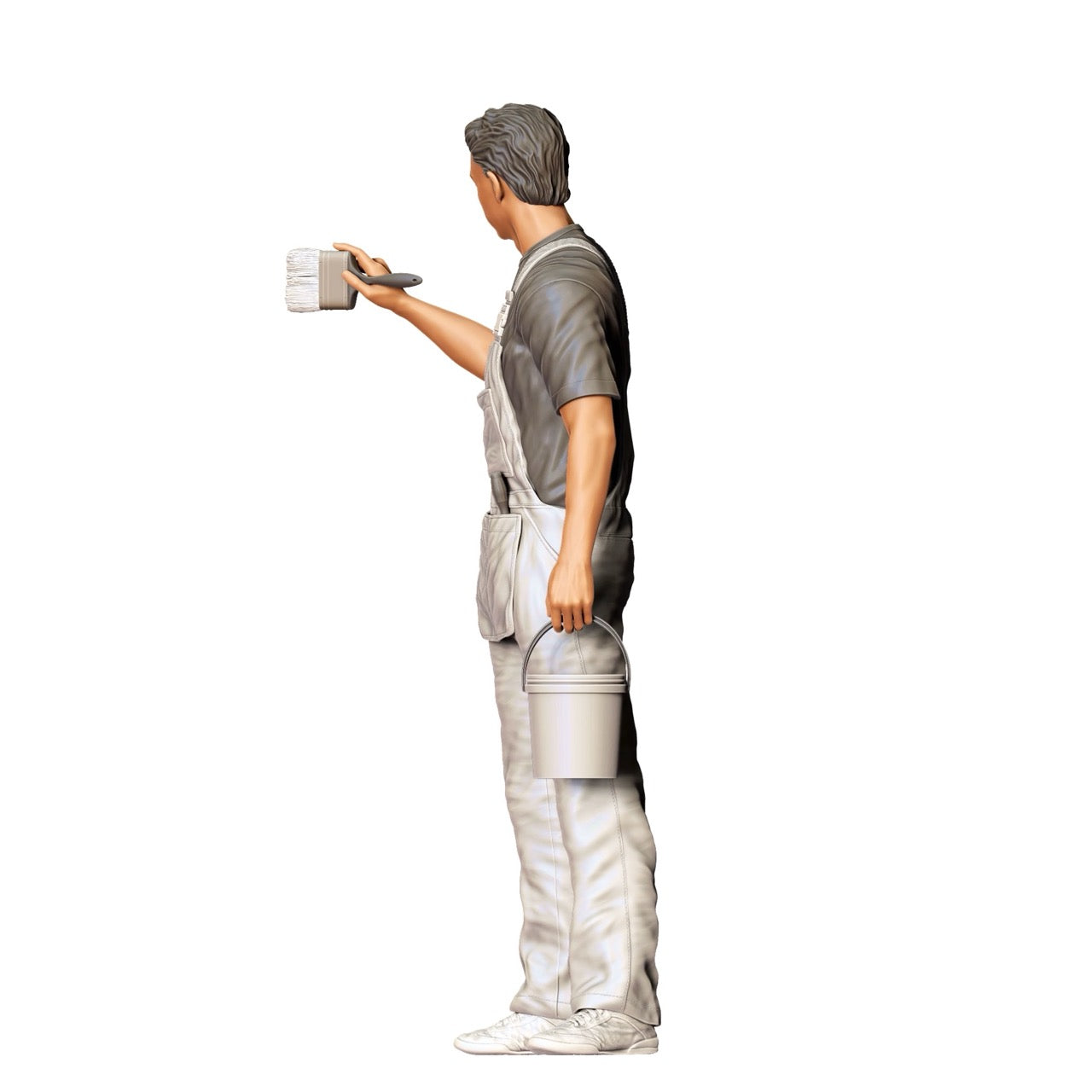 Imagem do produto 6 de 6: Miniatura: Pintor/ Pintura com Pincel e Balde - Artesão (Nº 278)