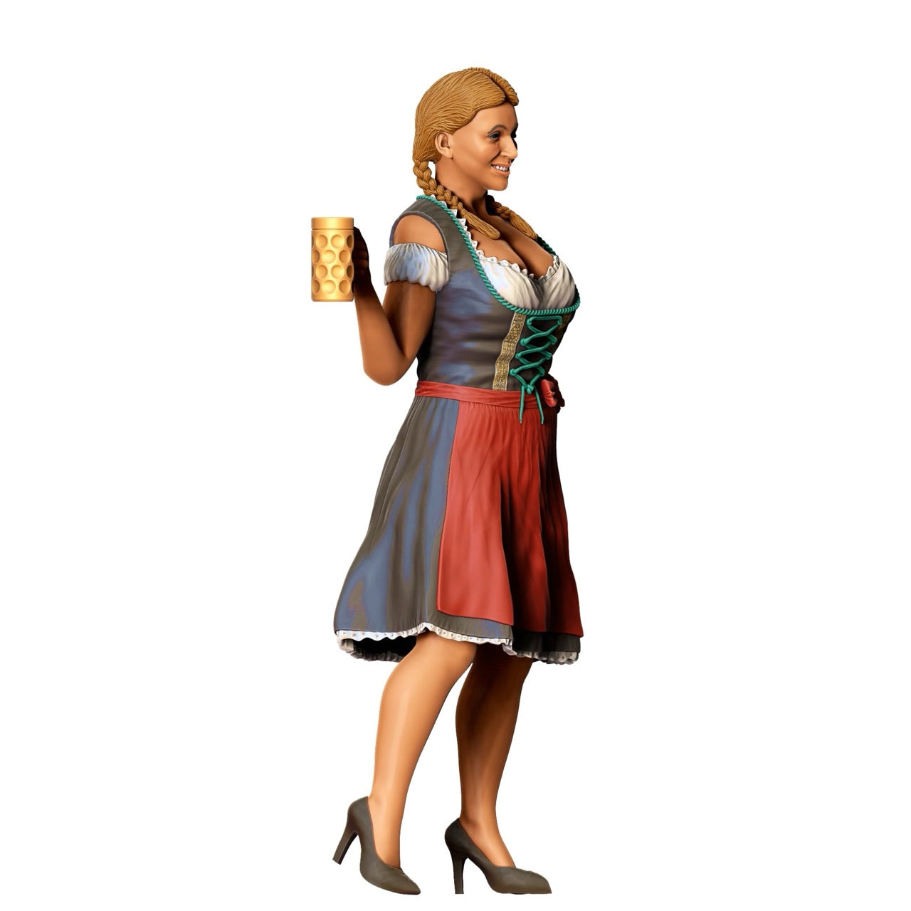 Miniatura Figur Oktoberfest: Wiesen Gäste: Žena v tradičním dirndlu s pivním džbánem (č. 290)