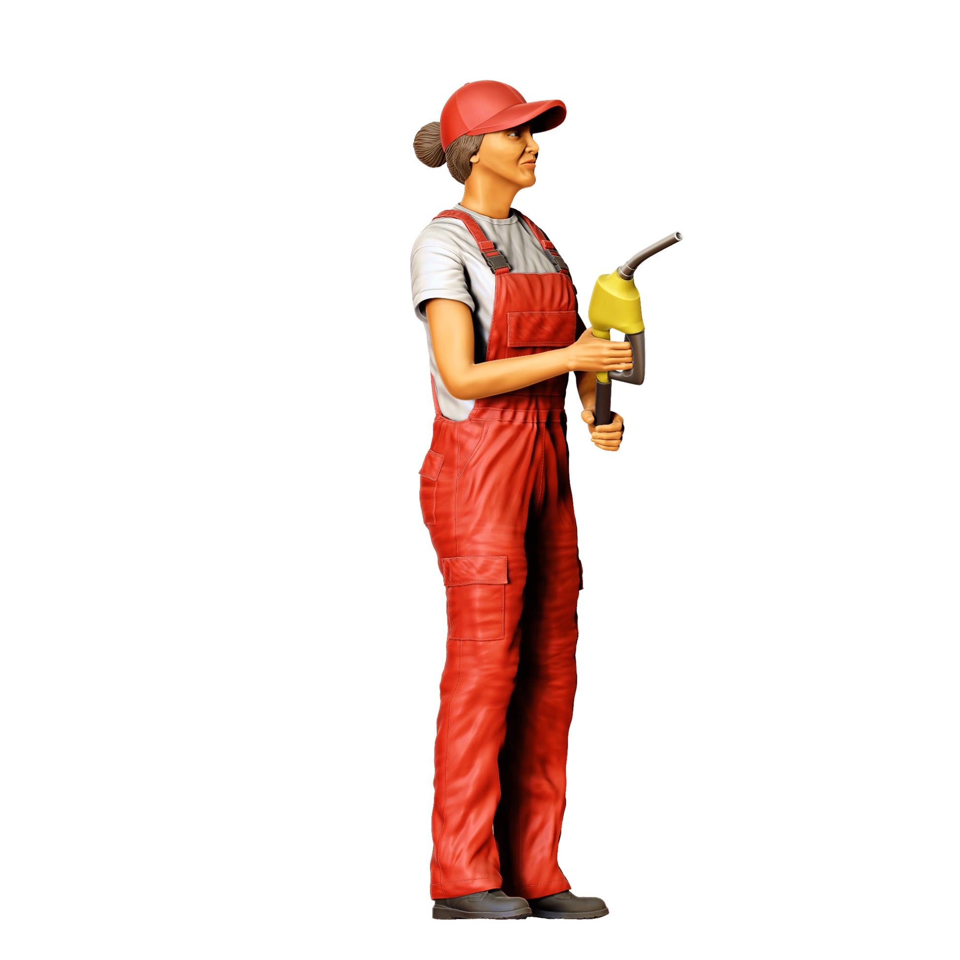 Diorama Modellbau Produktfoto 0: Tankwartin in Overall – Figur mit Zapfpistole und Kappe (Ref. Nr. 432)