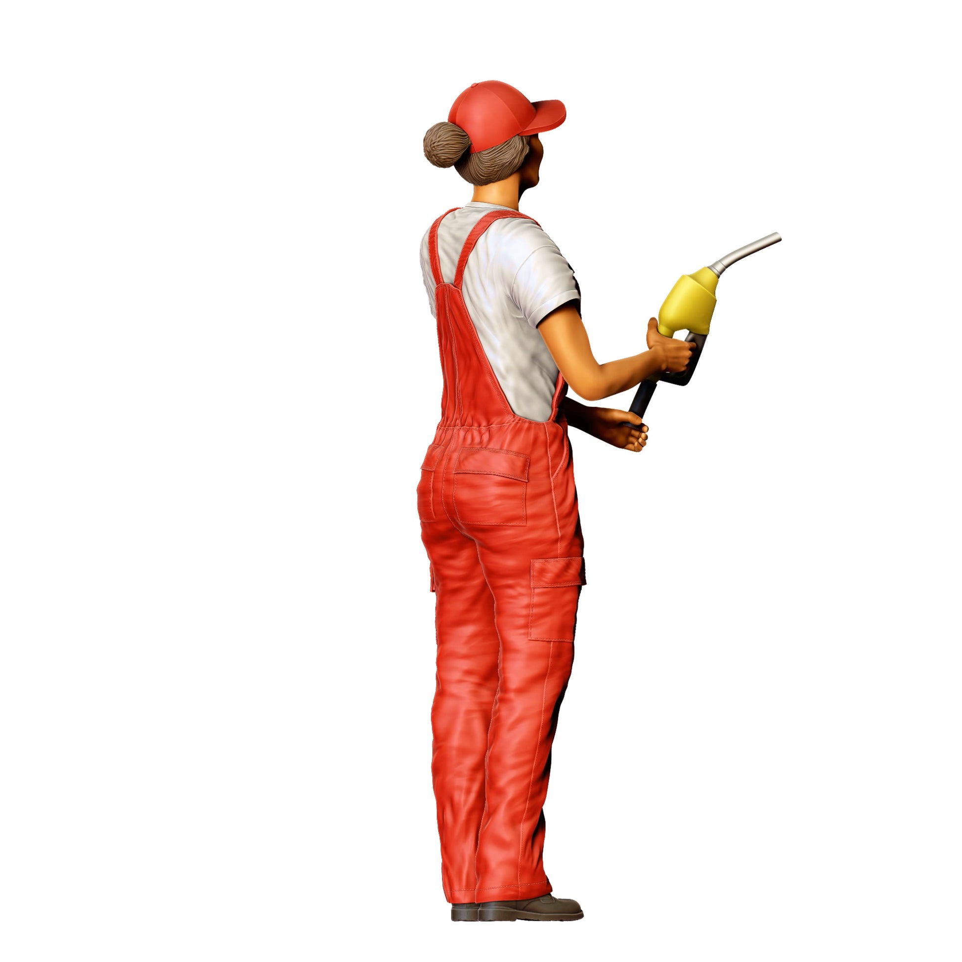 Diorama Modellbau Produktfoto 0: Tankwartin in Overall – Figur mit Zapfpistole und Kappe (Ref. Nr. 432)