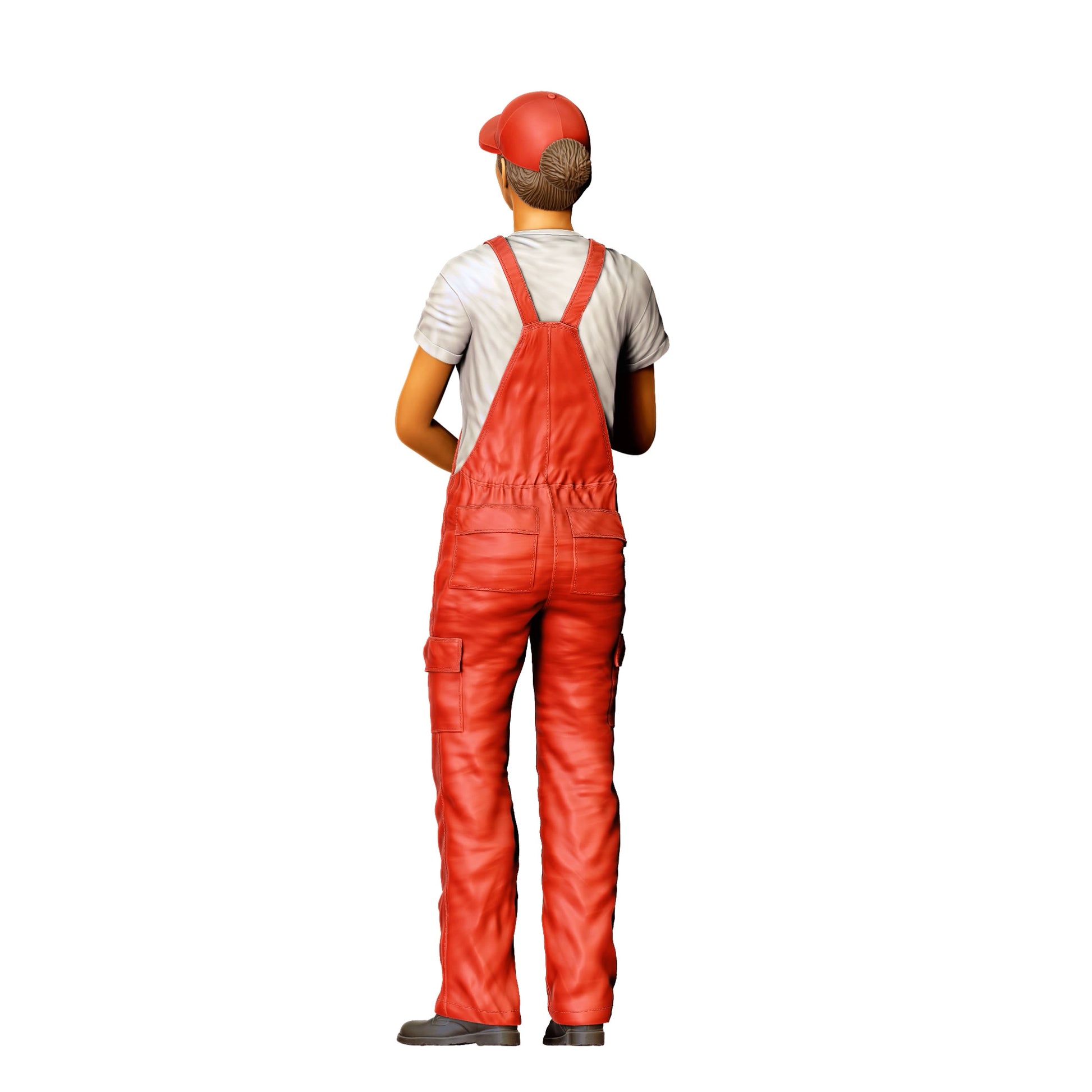 Diorama Modellbau Produktfoto 0: Tankwartin in Overall – Figur mit Zapfpistole und Kappe (Ref. Nr. 432)