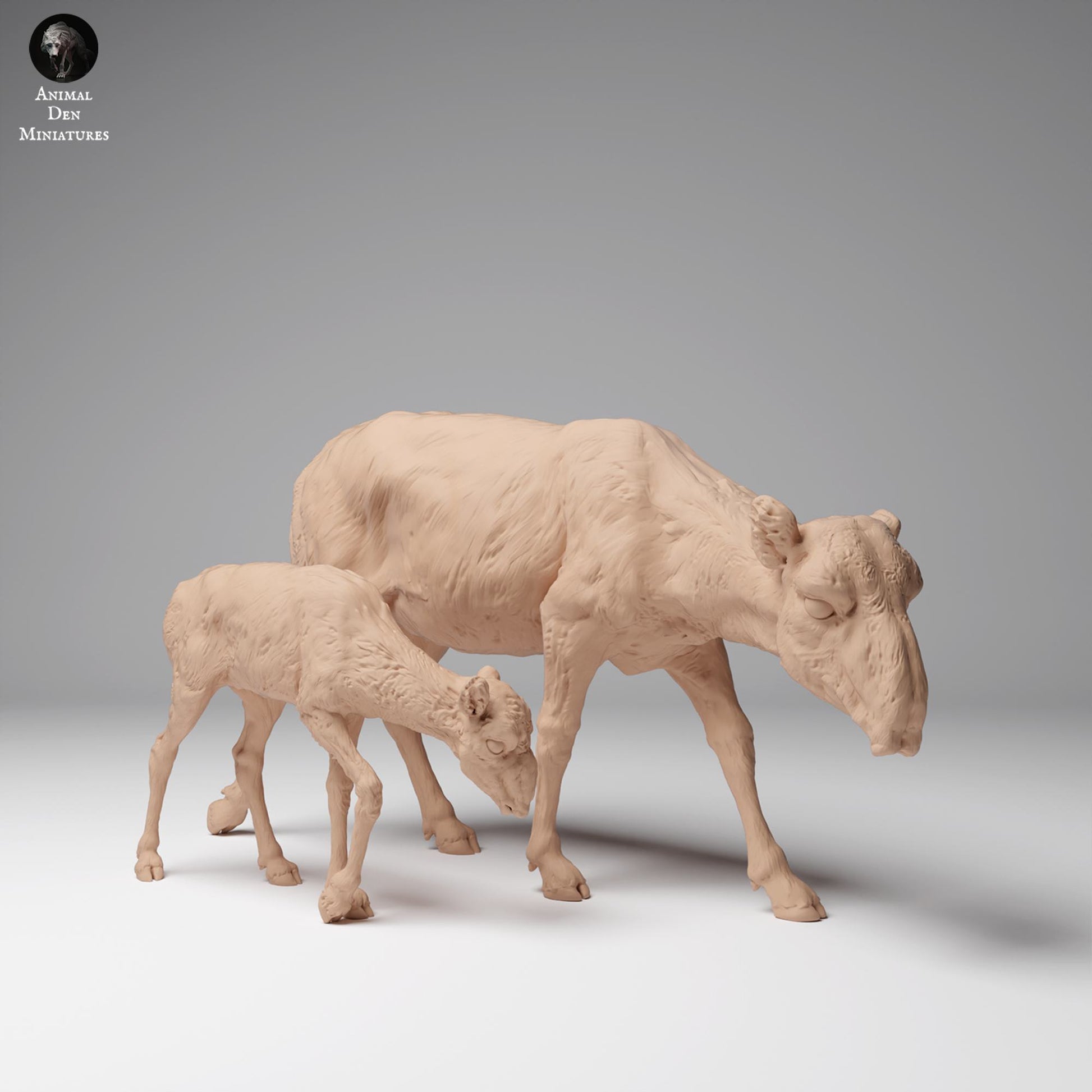 Zdjęcie produktu Figurki zwierzęcia Diorama, Modelarstwo: 0: Figurki dzikich zwierząt: Saiga mongolska – samica i cielę (Ref 24_12_09)