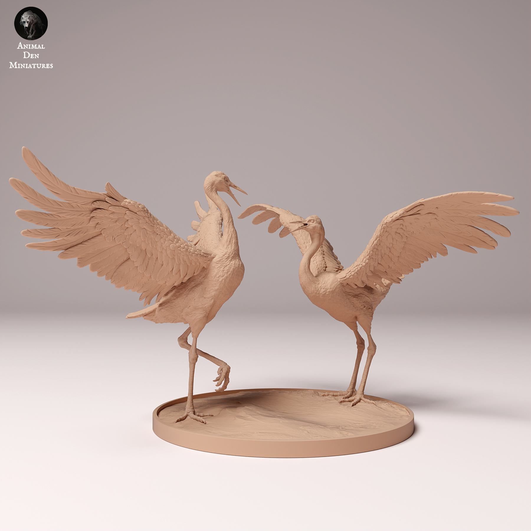Product photo Animal Figure Diorama, Model Building: 0: Wildlife Figure: Dancing Manchurian Cranes – Red-crowned Crane (Ref 24_10_01)
