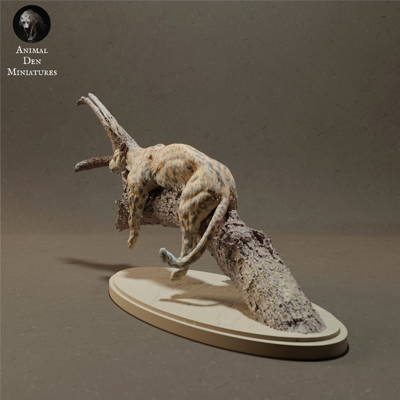 Produktfoto Tier Figur Diorama, Modellbau: 0: Wildtier Figur: Afrikanischer Leopard auf Baum (Ref 01_01_46)