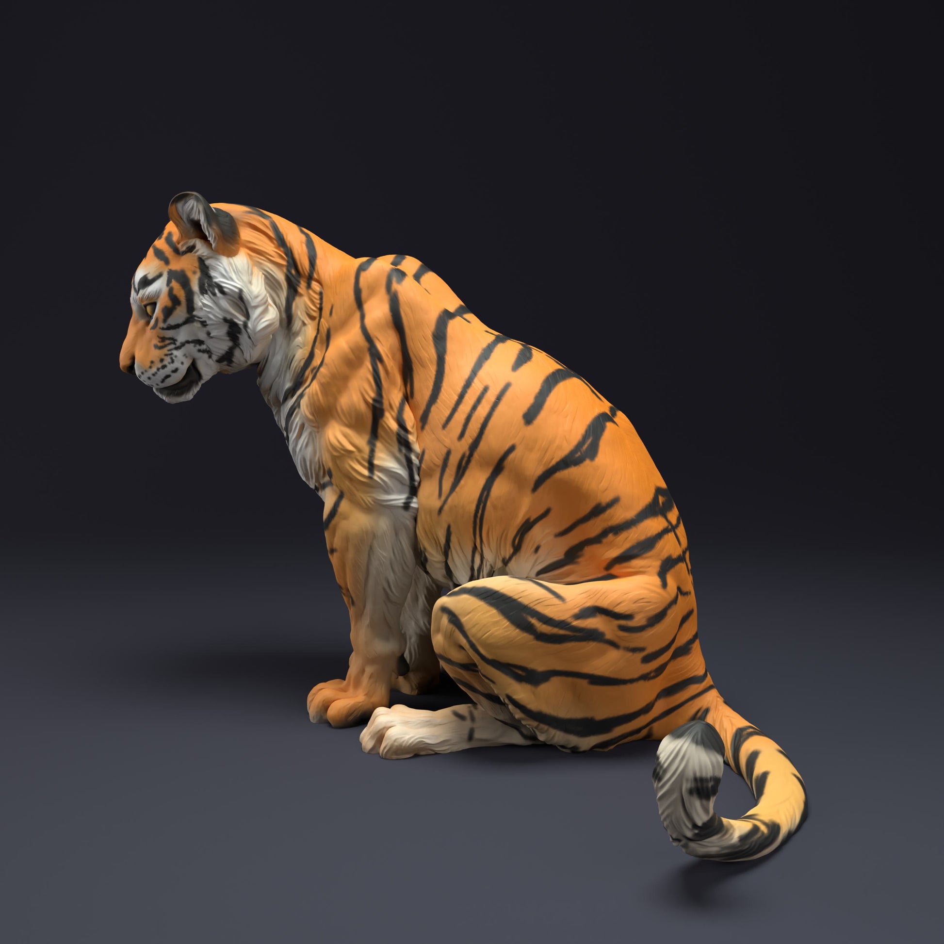 Produktfoto Tier Figur Diorama, Modellbau: 0: Wildtier Figur: sitzender Bengalischer Tiger (Ref 01_01_36)