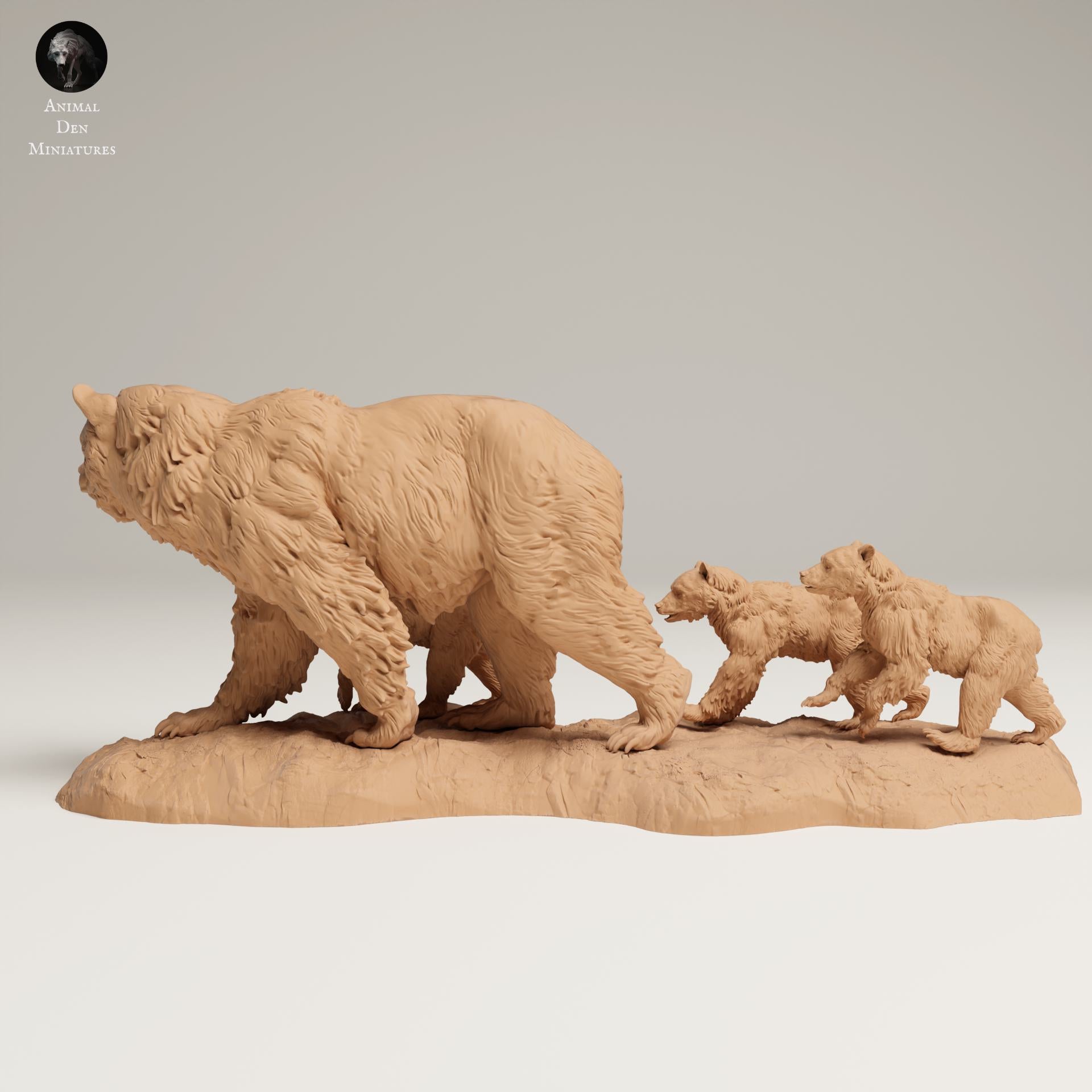 Zdjęcie produktu Figurki zwierząt Diorama, Modelarstwo: 0: Figurki dzikich zwierząt: Rodzina grizzly – Zestaw dioramy niedźwiedzi (Ref 25_06_05)