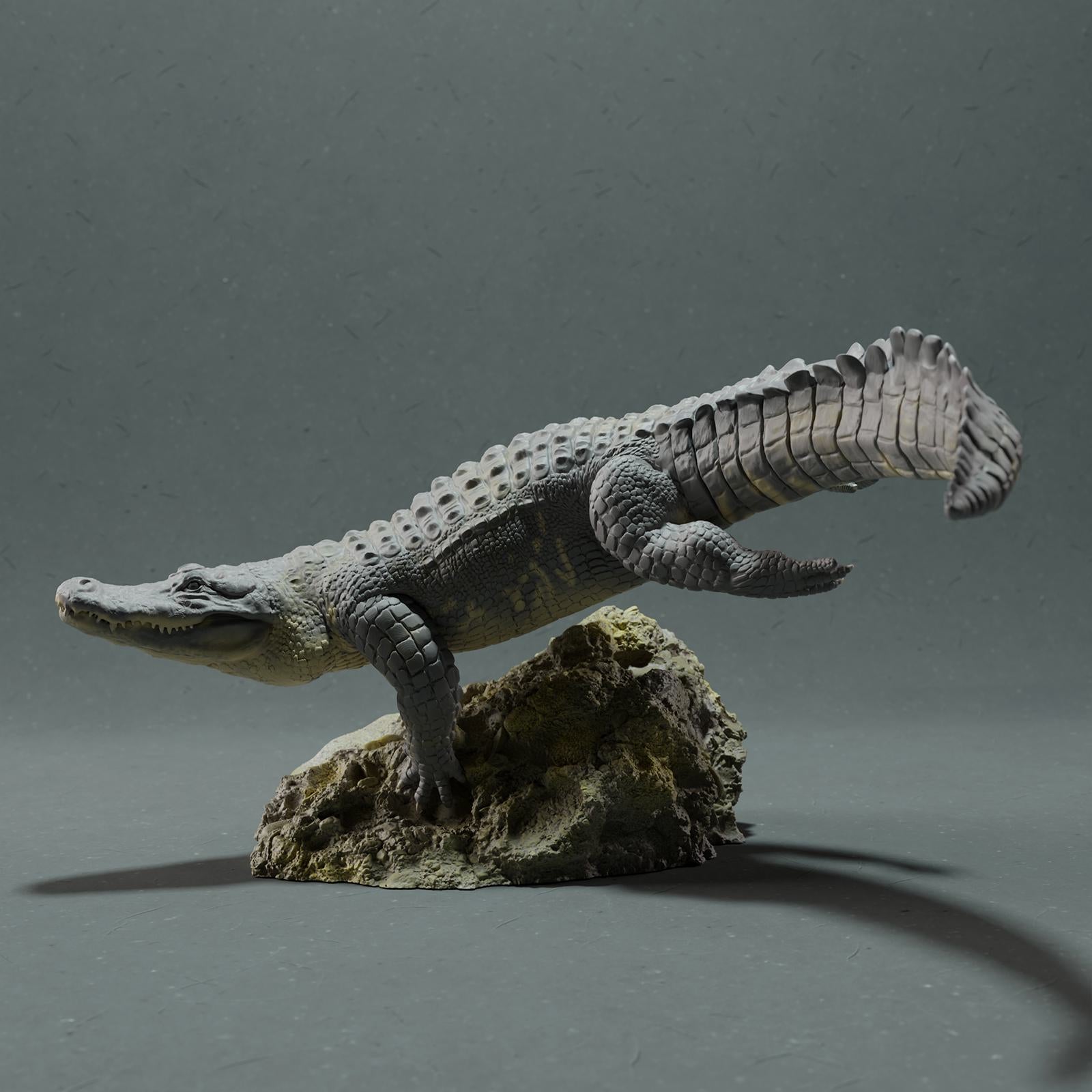 Product photo Animal Figure Diorama, Model Building: 0: Wildlife Figure: Swimming American Alligator (Ref 01_01_44)