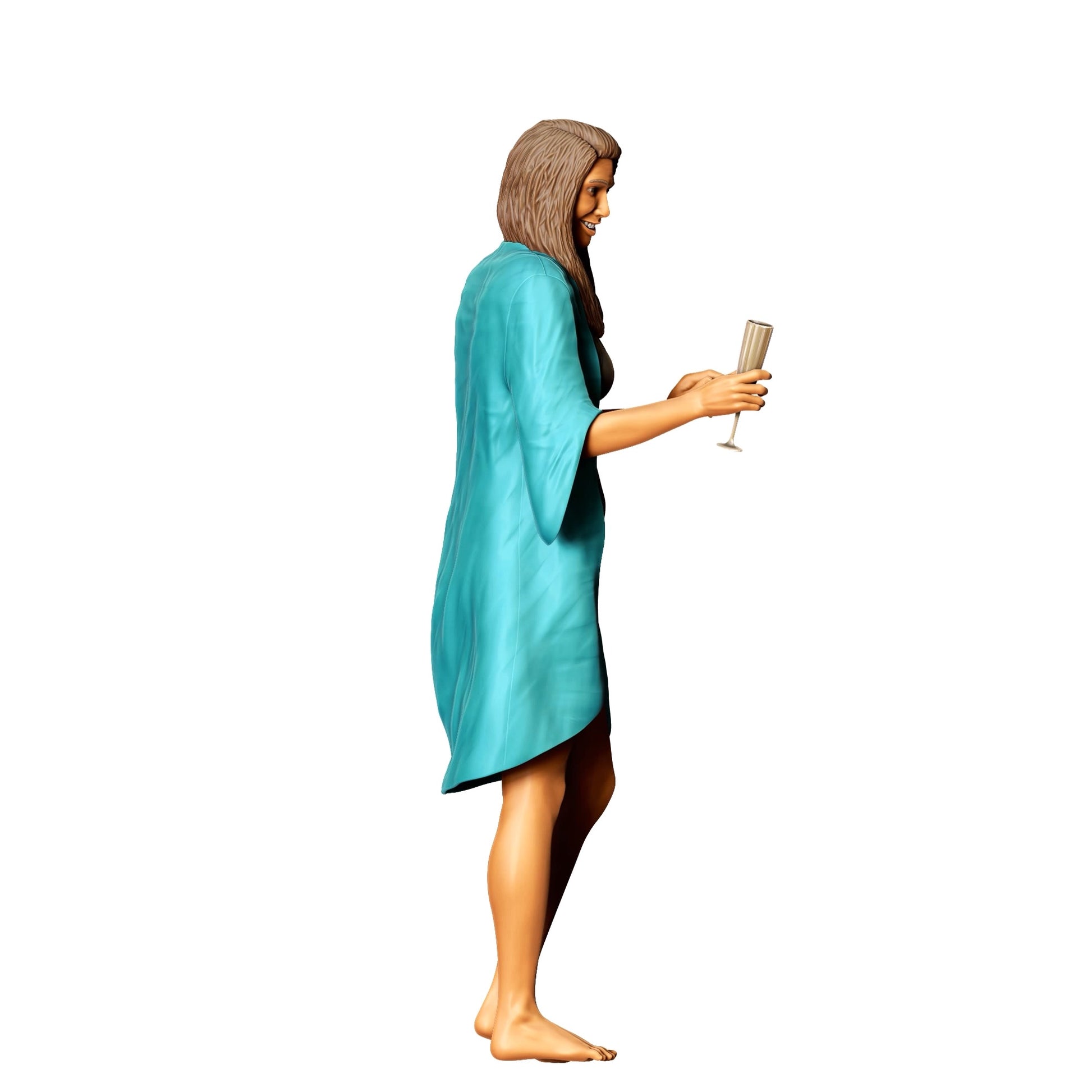 Diorama Modellbau Produktfoto 0: Pool Party Gäste - Frau mit Badeanzug und Sektglas (Ref. Nr. 322)