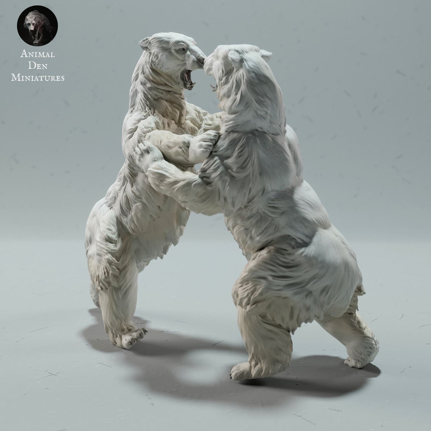 Produktové foto zvířecí figurky dioráma, modelářství: 0: divoká zvířecí figurka: bojující lední medvědi – Polar Bear Duo (Ref 01_01_25)