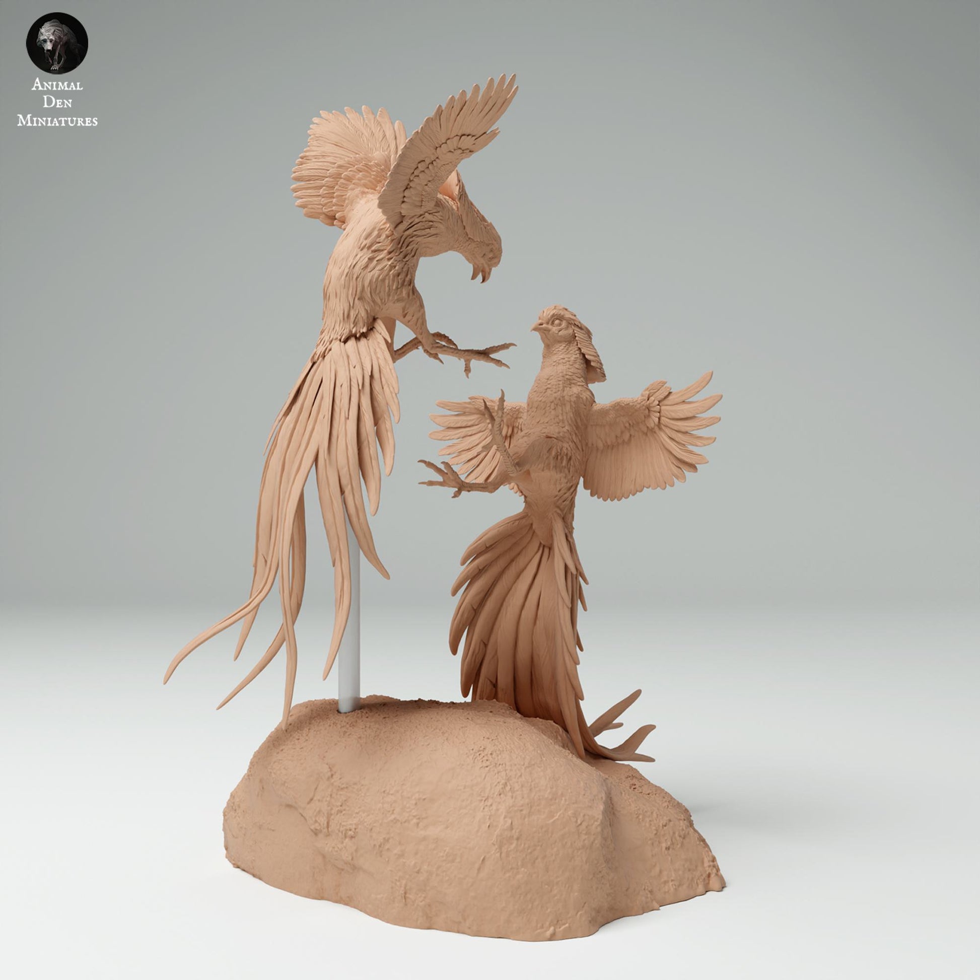 Produktfoto Tier Figur Diorama, Modellbau: 0: Wildtier Figur: kämpfende Goldfasanen (Ref 25_02_03)