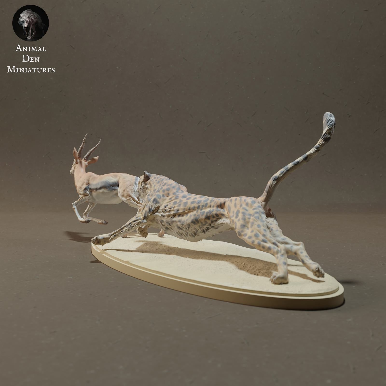 Produktfoto Tier Figur Diorama, Modellbau: 0: Tiere der Savanne Figur: jagender Gepard auf Thomson-Gazelle (Ref 01_01_43)