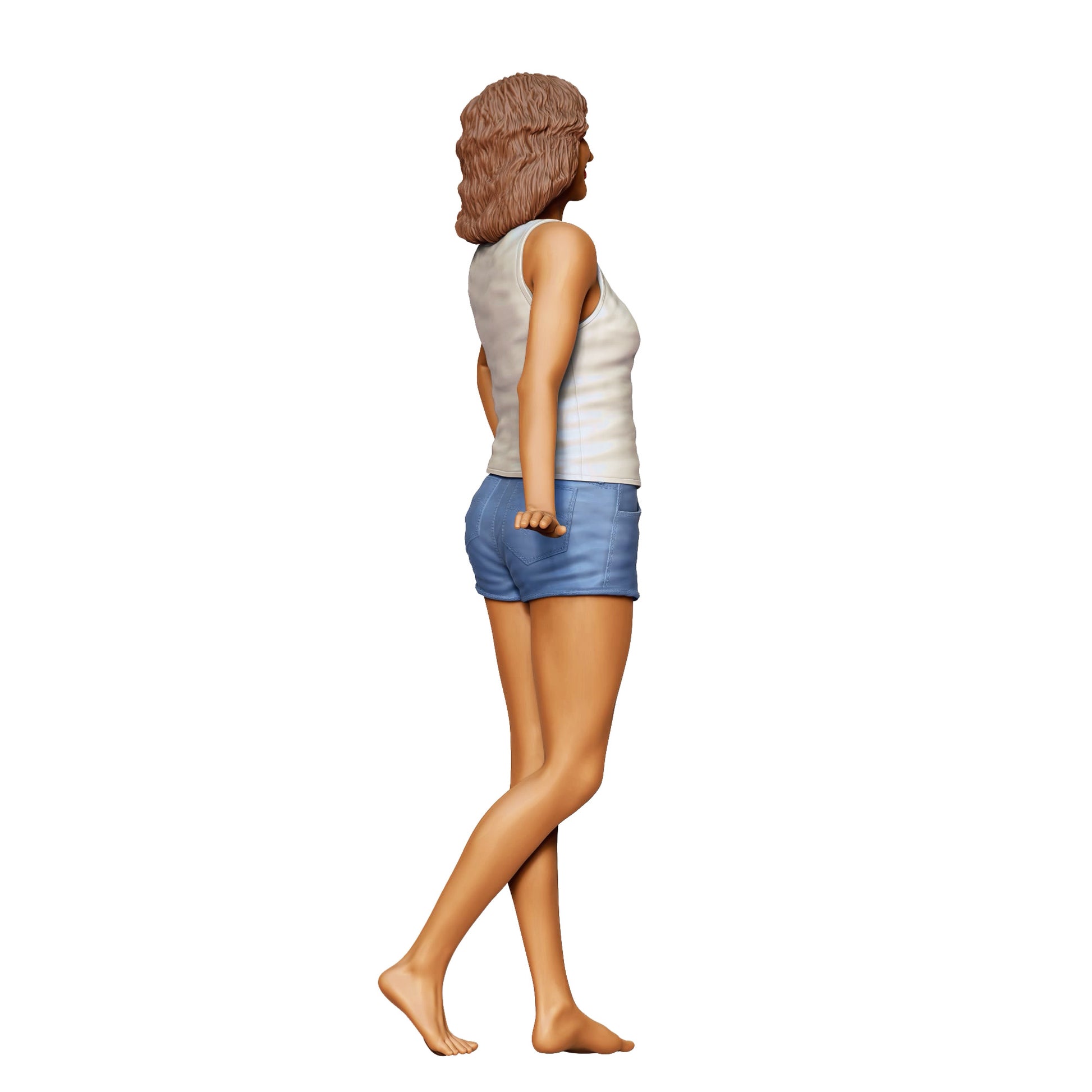 Foto del prodotto diorama modellistico 0: Donna in canotta e pantaloni corti – Figura in posa estiva rilassata (Rif. n. 436)