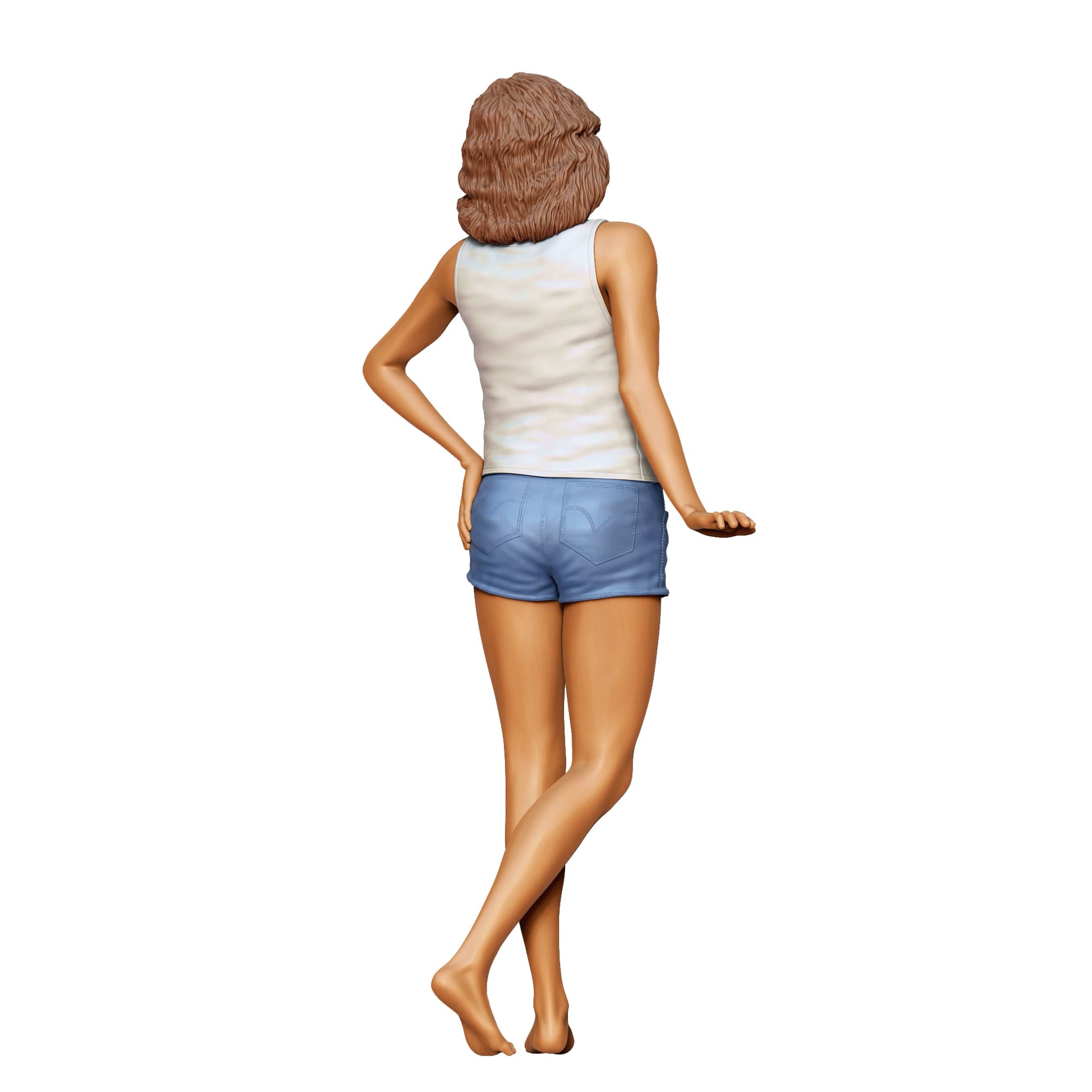 Foto del prodotto diorama modellistico 0: Donna in canotta e pantaloni corti – Figura in posa estiva rilassata (Rif. n. 436)