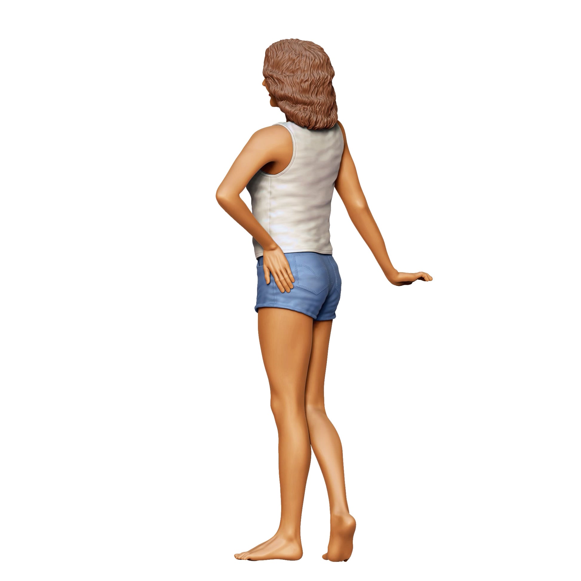 Foto del prodotto diorama modellistico 0: Donna in canotta e pantaloni corti – Figura in posa estiva rilassata (Rif. n. 436)