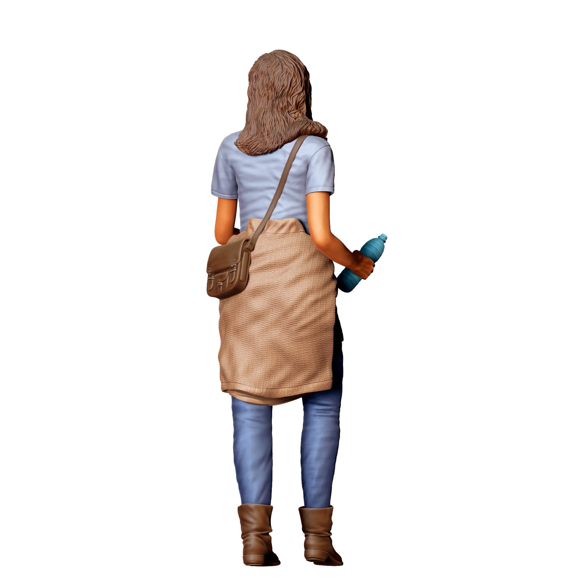 Diorama model building product photo 0: Woman with water bottle – figure in sporty casual clothing and bag (Ref. No. 421)